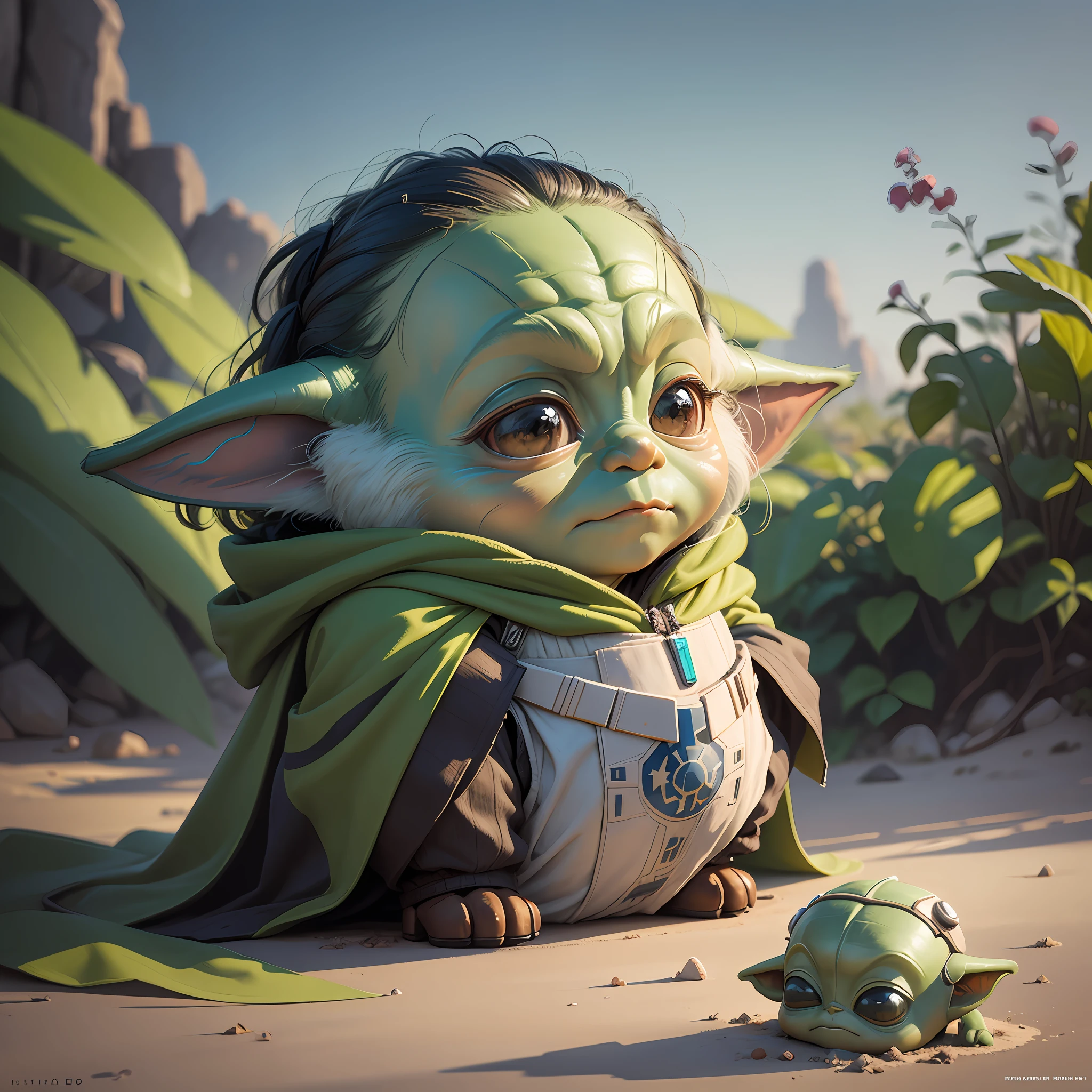 Masterpiece + The Mandalorian + Star Wars Movie + Baby Yoda + Hyperreality of Image Details --auto --s2