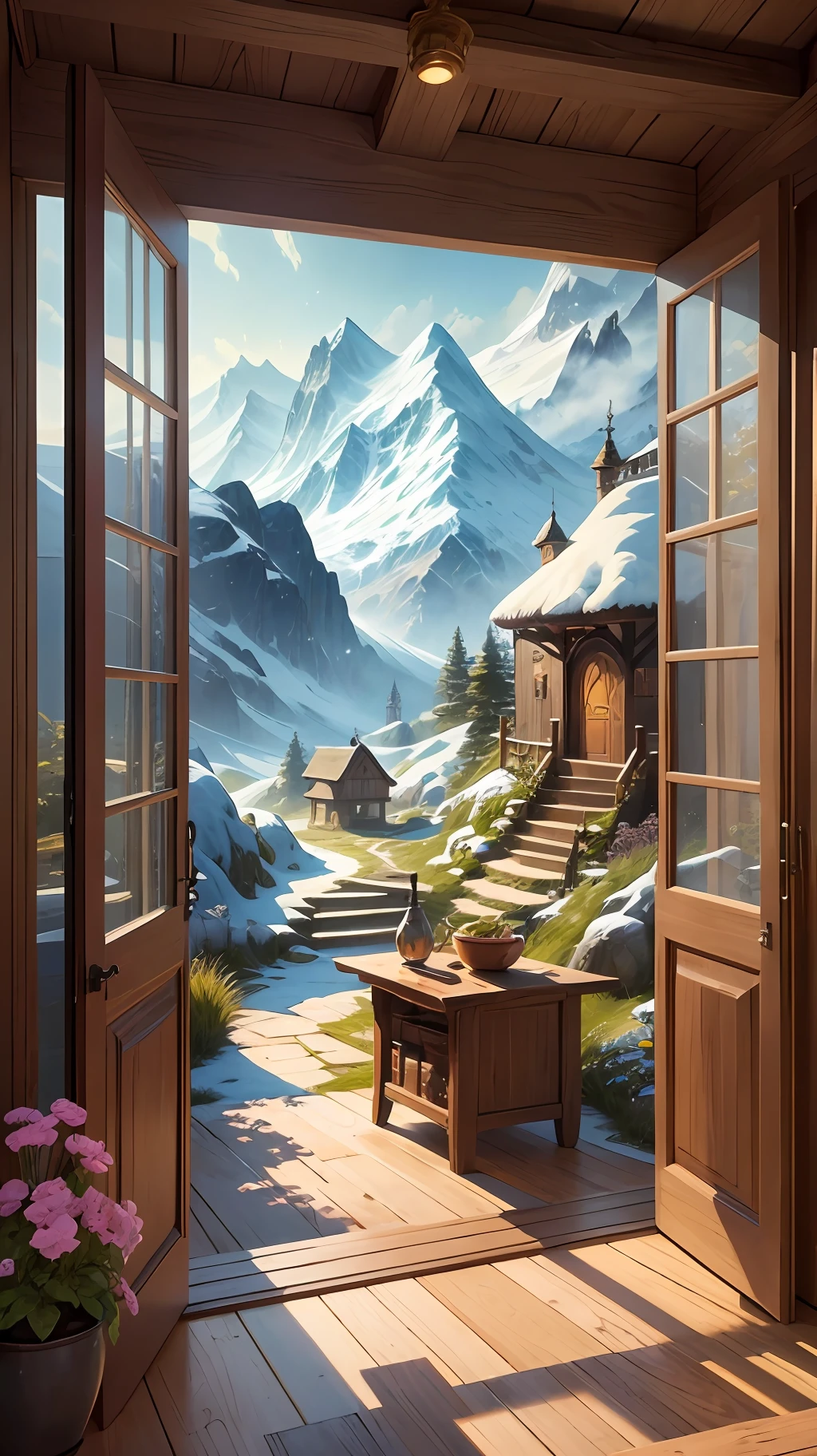 "Fairy tales".
According to the analysis of the characteristics of walnut, it was found that walnut likes sweets and fantasy elements, so he added "dessert snow mountain", "elf guard", and "pottery hut" to the picture.
In the picture, we can see a majestic snow-capped mountain, and on the top of the mountain, there is a giant cake baked by walnut himself, with a clear crack in the cake. As the screen unfolds, we discover that the cake is guarded by a (elf).
On the other side of the picture, we can see one (pottery hut), the door of which is closed, and from time to time there is a grumbling sound, as if the walnut is brewing something inside.
The whole painting is bright in color and flowing. It looks like a chic (fairytale world), and we can imagine humans and magical creatures living together peacefully, and the characters experience various adventures in a world full of strange surprises.
In this way, a painting based on the walnut was completed. Different (prompts) and (keywords) can add more details and emotions to the picture, and different AI models can also bring us different visual experiences, opening up more creative imagination space for creators and users. --auto --s2