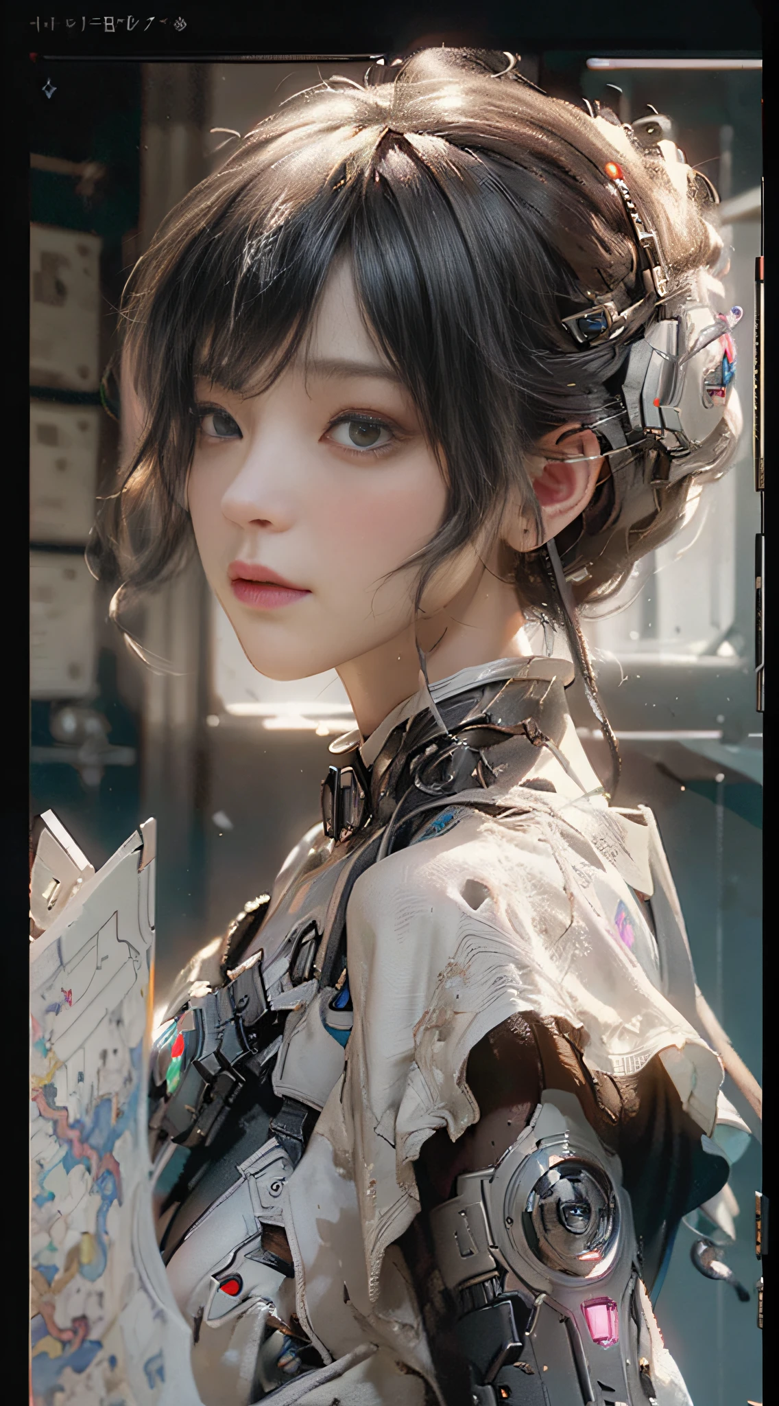 ((Best Quality)), ((Masterpiece)), (Detail: 1.4), 3D, A Beautiful Cyberpunk Woman, HDR (High Dynamic Range), Ray Tracing, NVIDIA RTX, Super-Resolution, Unreal 5, Subsurface Scattering, PBR Textures, Post-Processing, Anisotropic Filtering, Depth of Field, Maximum Clarity and Sharpness, Multi-layer Textures, Albedo and Highlight Maps, Surface Shading, Accurate simulation of light-material interactions, perfect proportions, Octane Render, two-color light, large aperture, low ISO, white balance, rule of thirds, 8K RAW,