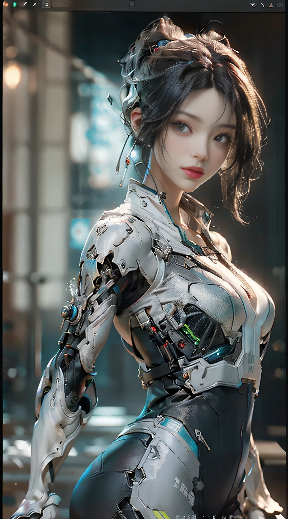 ((Best Quality)), ((Masterpiece)), (Detail: 1.4), 3D, A Beautiful Cyberpunk Woman, HDR (High Dynamic Range), Ray Tracing, NVIDIA RTX, Super-Resolution, Unreal 5, Subsurface Scattering, PBR Textures, Post-Processing, Anisotropic Filtering, Depth of Field, Maximum Clarity and Sharpness, Multi-layer Textures, Albedo and Highlight Maps, Surface Shading, Accurate simulation of light-material interactions, perfect proportions, Octane Render, two-color light, large aperture, low ISO, white balance, rule of thirds, 8K RAW,