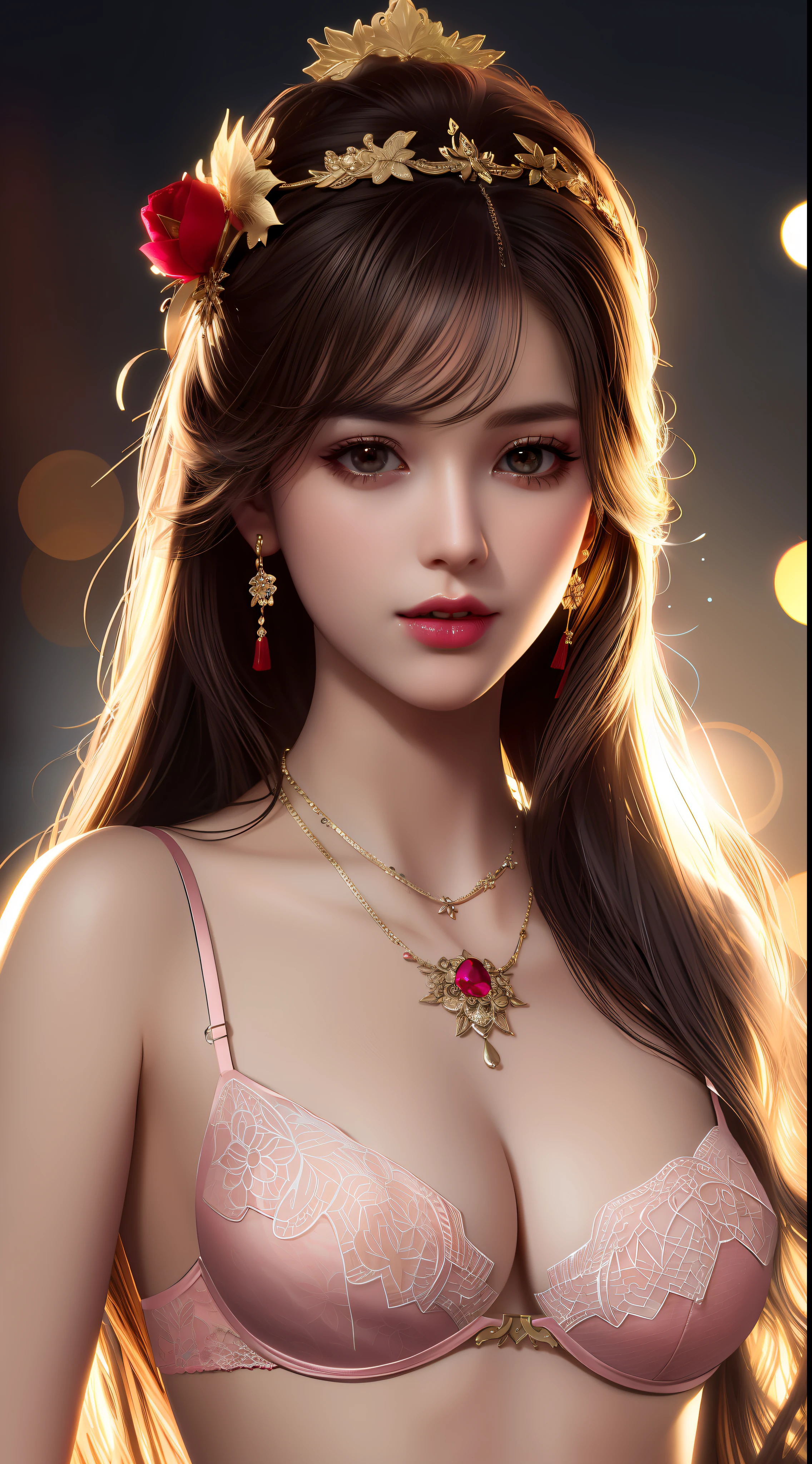 best quality, masterpiece, highres, 1girl, red china thin lace lingerie , hair ornament, necklace, jewelry, Beautiful face, upon_body, tyndall effect, photorealistic, dark studio, rim lighting, two tone lighting, (high detailed skin:1.2), 8k uhd, dslr, soft lighting, high quality, volumetric lighting, candid, Photograph, high resolution, 4k, 8k, Bokeh, medium breasts, (light pink lips),