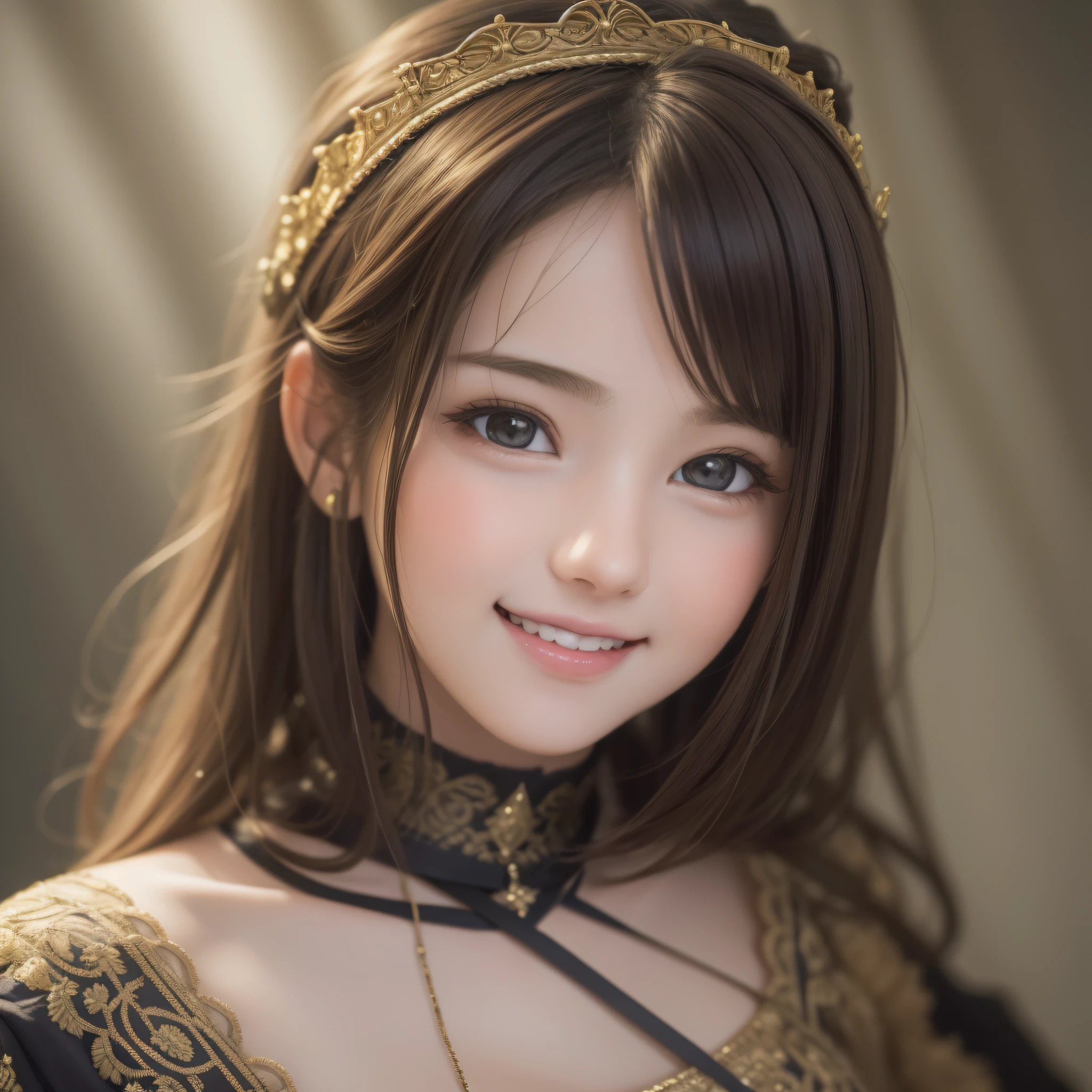 (masterpiece), realistic, (girl portrait), beautiful face, cute young girl with smile, 20s, 8K post-production, high resolution, super detail, trending in ArtStation, sharp focus, studio photography, intricate detail, highly detailed, pure form, 8K resolution,