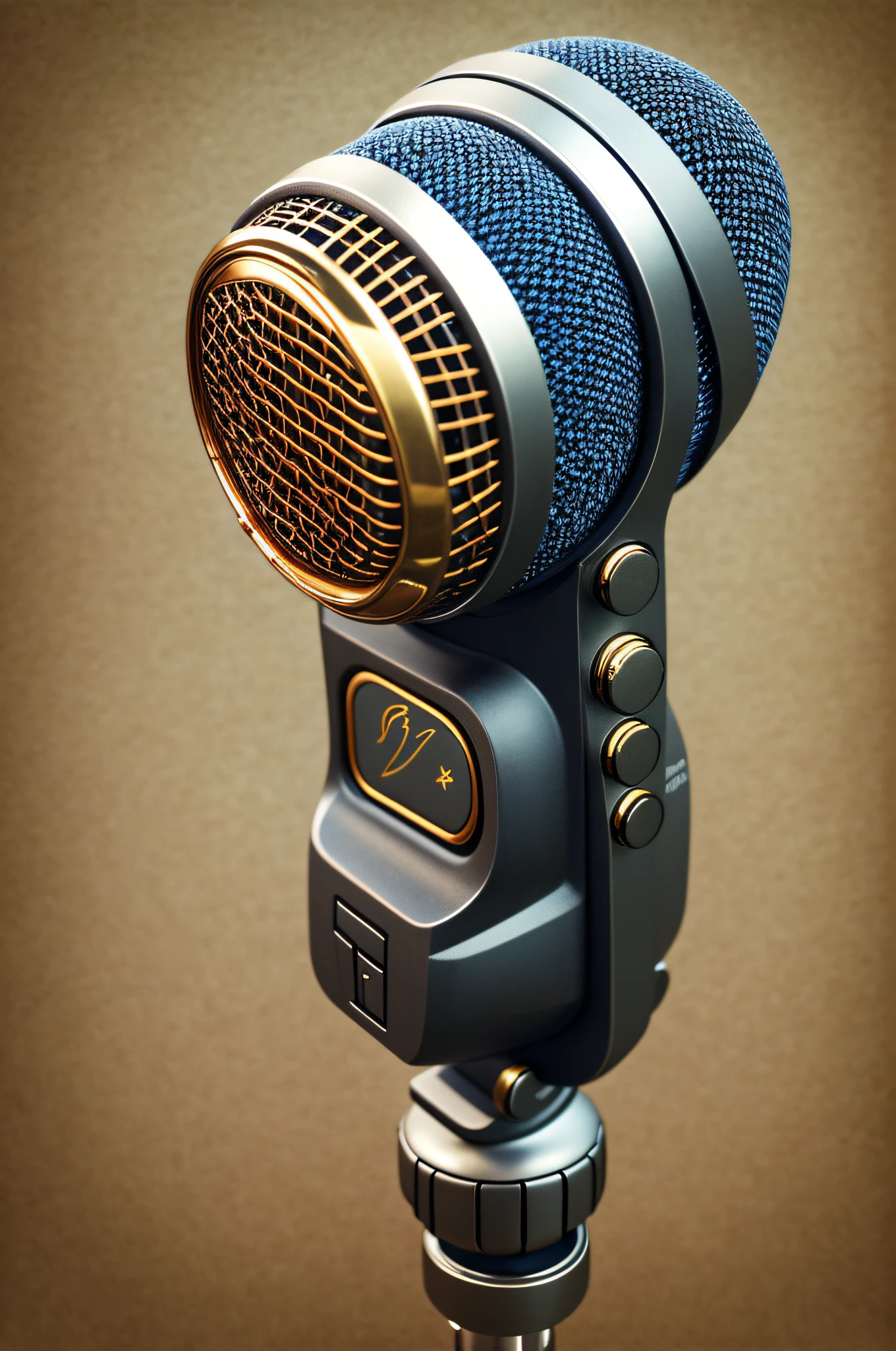"((masterpiece)), best quality, detailed, comic style, realistic microphone, ultra-presentation, elaborate details."