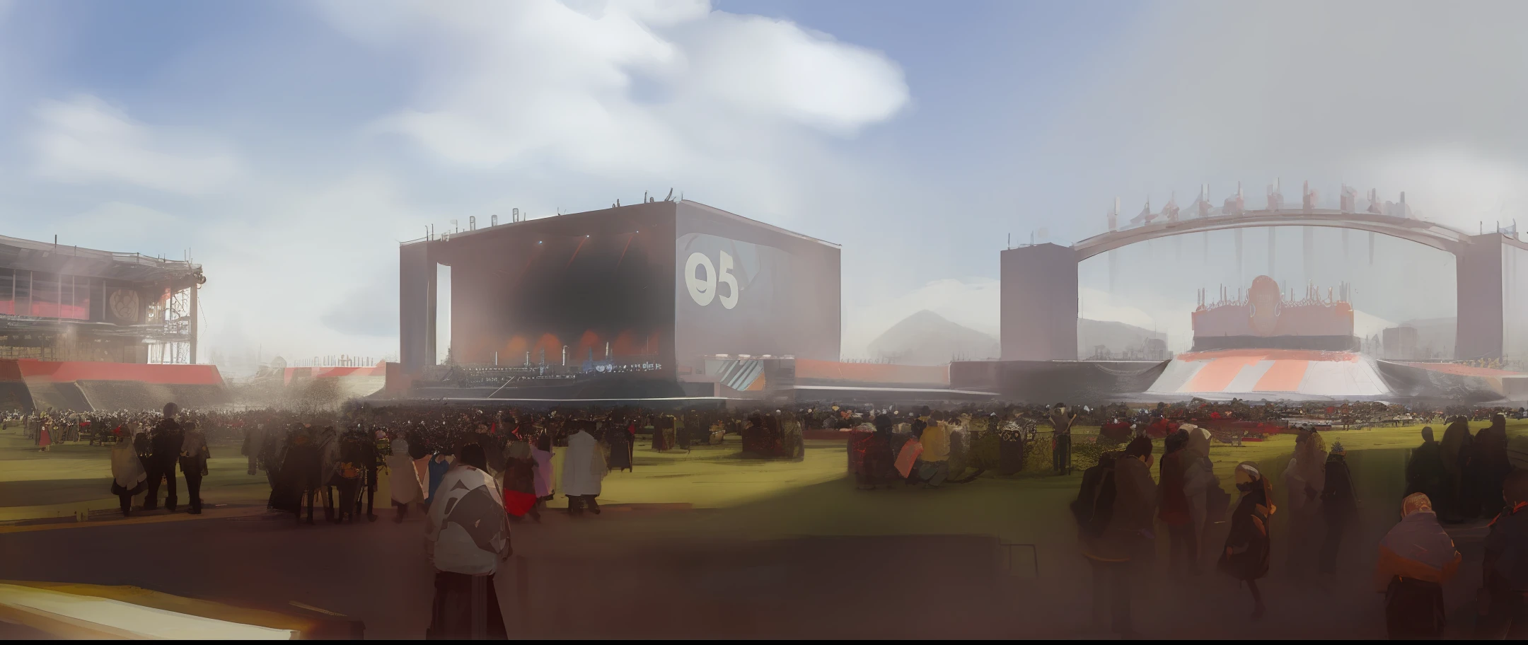 Festival stage renderings 40 meters wide, 12 meters high,
