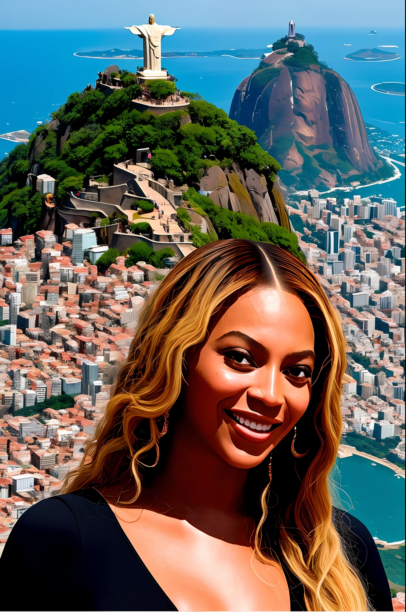 BEYONCÉ AT CHRIST THE REDEEMER REALISTIC WITH PHOTO FROM RENAISSANCE TOUR