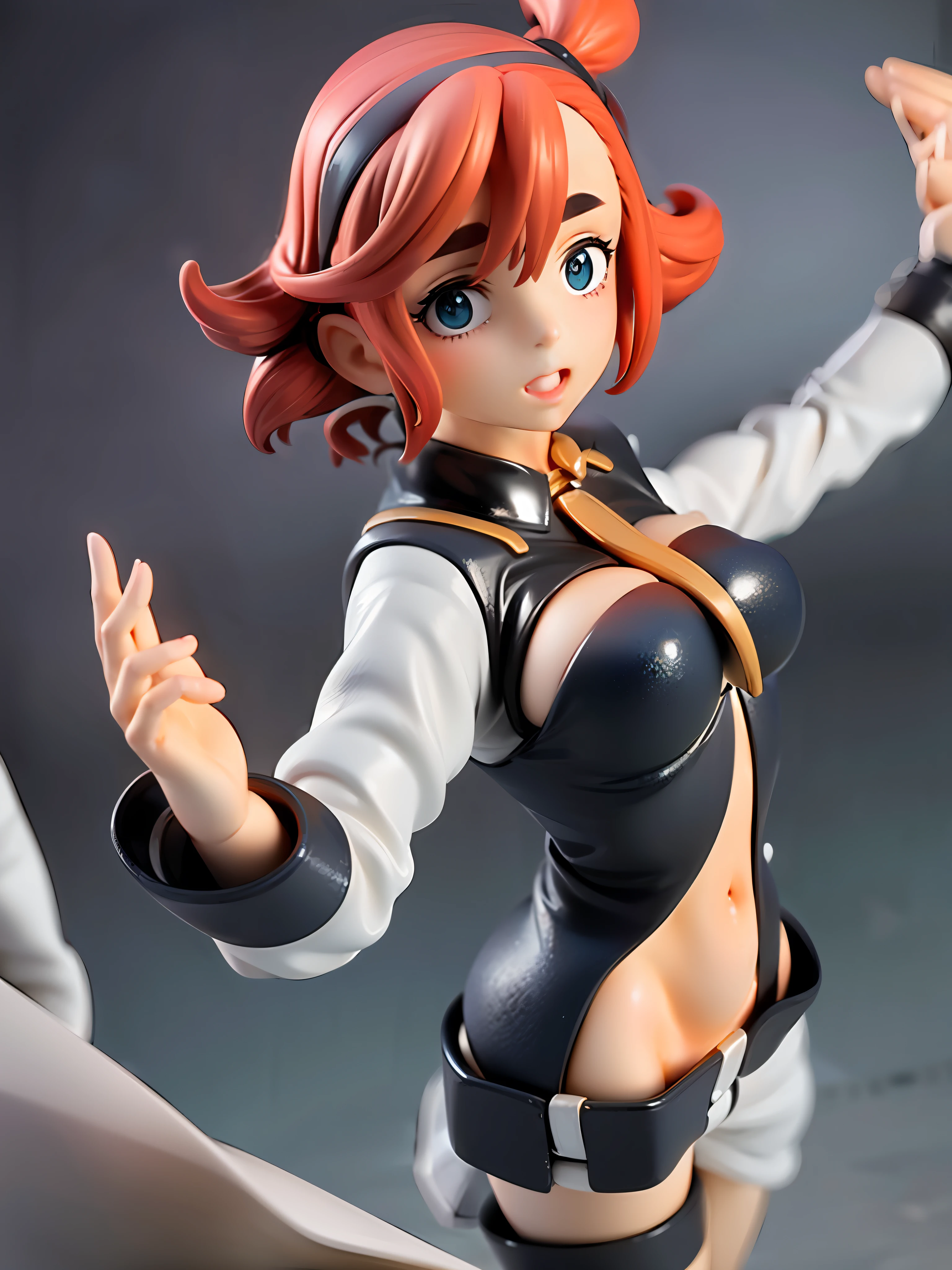 1girl, the raccoon-faced witchs,closed mouth,uletta mercury, (shy:1.1), black boots, full body, (backlighting:1.2), in space colony,hand up , look at viewer, open mouth, asticassia school uniform, white jacket, white shorts, BREAK ,full body, chibi, [realistic], [3d], (3dcg), ((octane render)), [fisheye], smile, full body BREAK (8k, RAW photo, best quality, masterpiece:1.2), ultra high res, (((realistic, photo-realistic))), professional lighting, detailed lighting, professional photography, fisheye, dynamic angle, high quality, high res, extremely detailed, bloom BREAK depth of field, sketch, sharp focus, soft lighting, good composition, god light highlight, detailed, (((photorealistic details))), detailed skin, to8contrast style