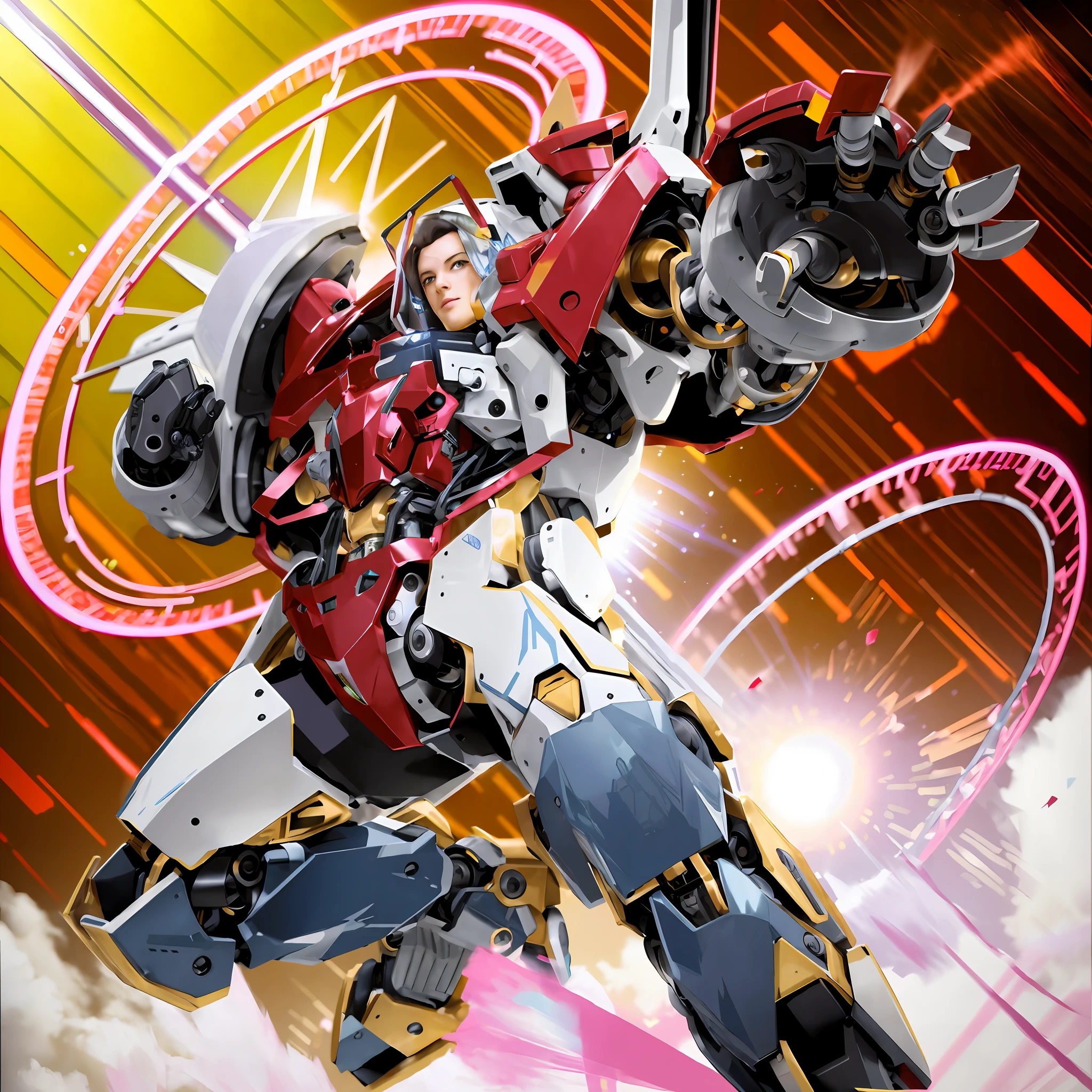 ((masterpiece)), a (((robot))) with sleek and menacing design, glowing eyes, full body, highly detailed