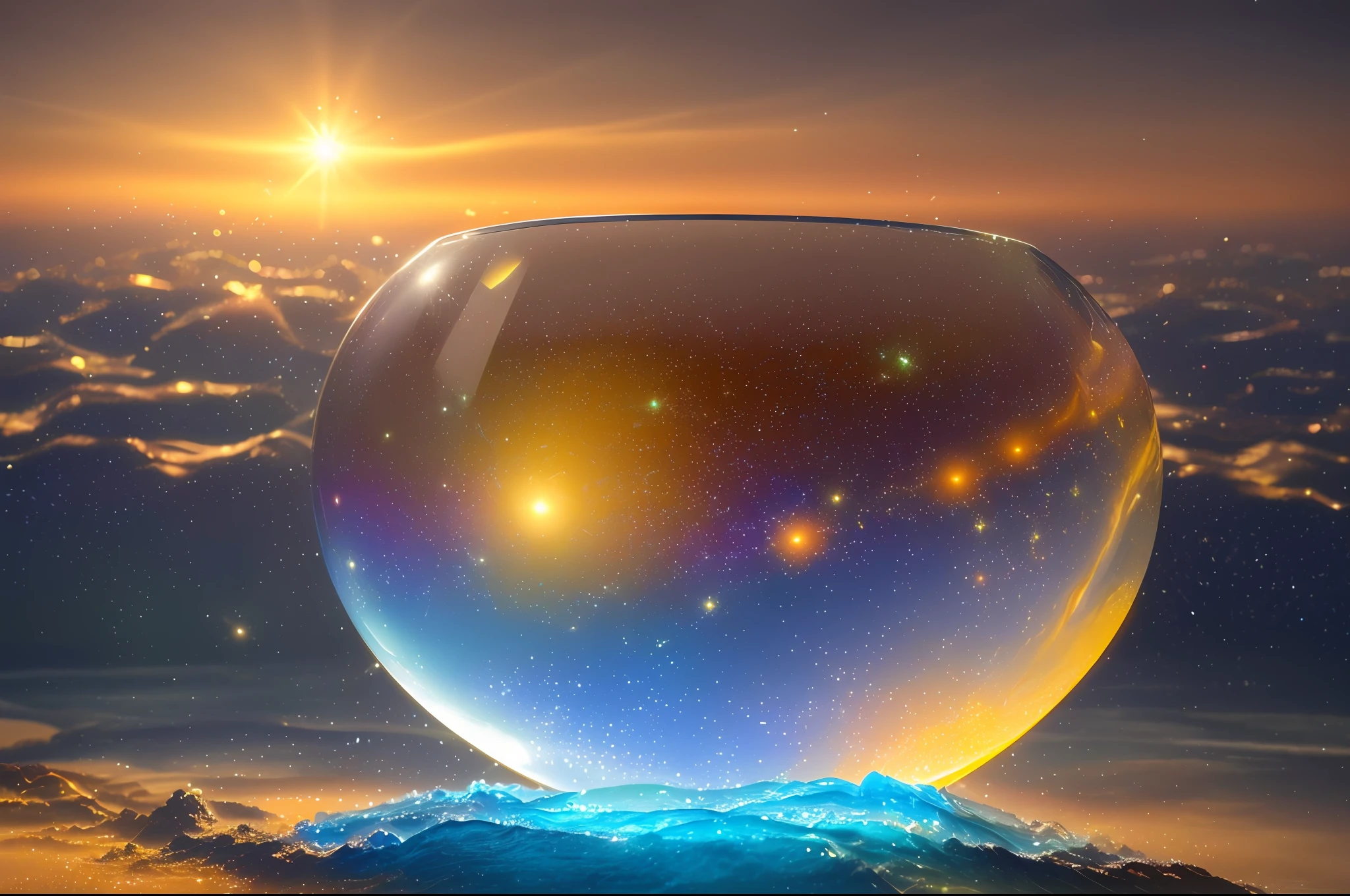 Realism style, space, galaxy, ((8K quality)), ((realism)), futuristic city, masterpiece, epic, majestic, best quality, very high resolution, 8k, hdr, digital photography, clear beautiful, iridescent, transparent, translucent, reflection, refraction, diffraction, caustic, volumetric light, volumetric shadow, (very detailed and refined: 1.2), (very detailed and beautiful: 1.2), partially backlit, ( Lighting outside the sunset frame and nearby lighting: 1.3), (realistic lighting: 1.2), (dynamic colors from lighting: 1.2), (complex details: 1.3), hyper-detailed, surreal, (sharp focus: 1.2), (SFW: 1.2),