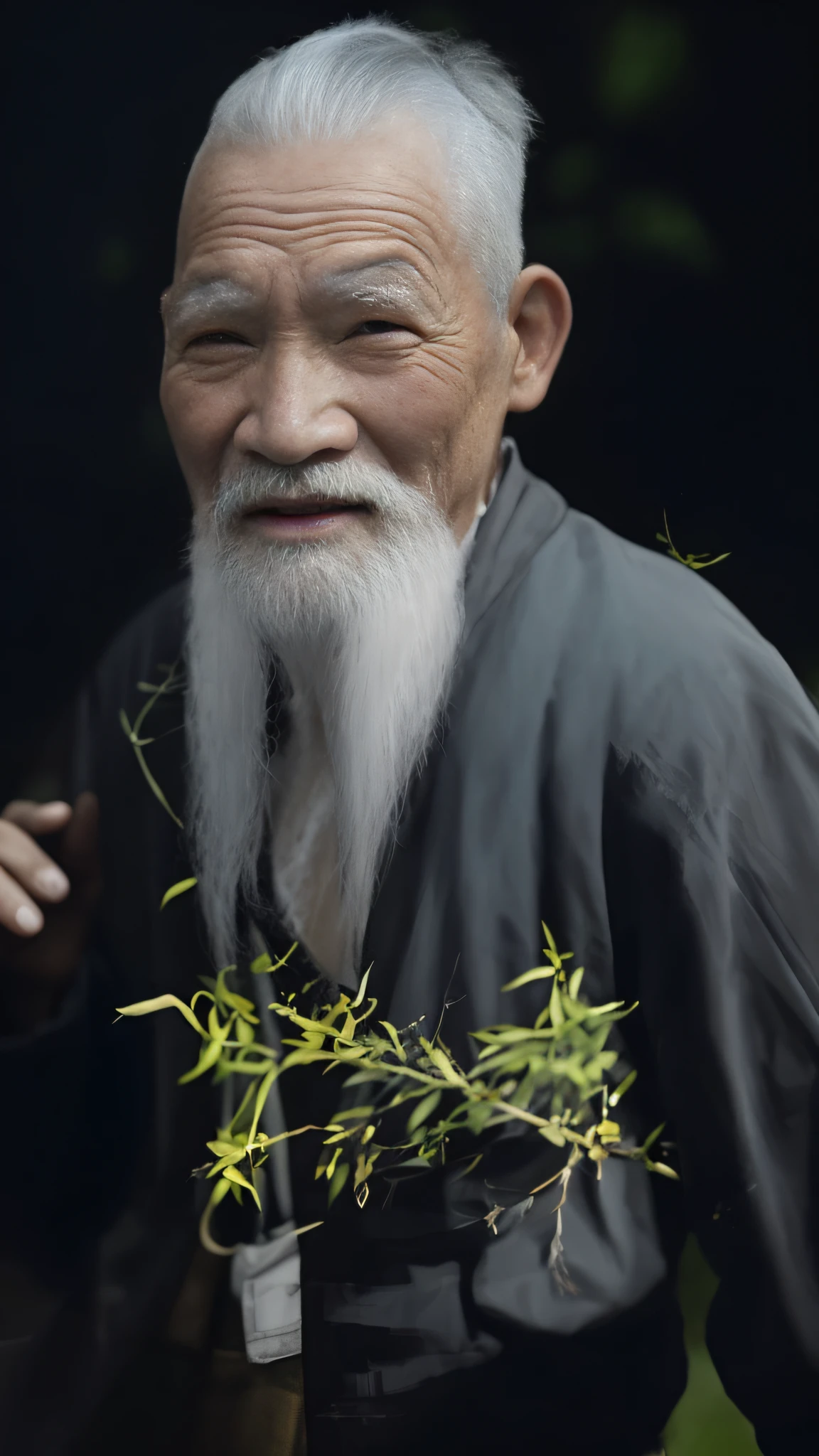 arafed man with a white beard and a long white beard, an old man, in stunning digital paint, a digital painting, inspired by Hu Zaobin, chinese artist, stunning digital painting, by Liang Kai, wise old man, very detailed digital painting, an expressive digital painting, by Lu Zhi, inspired by Pan Tianshou