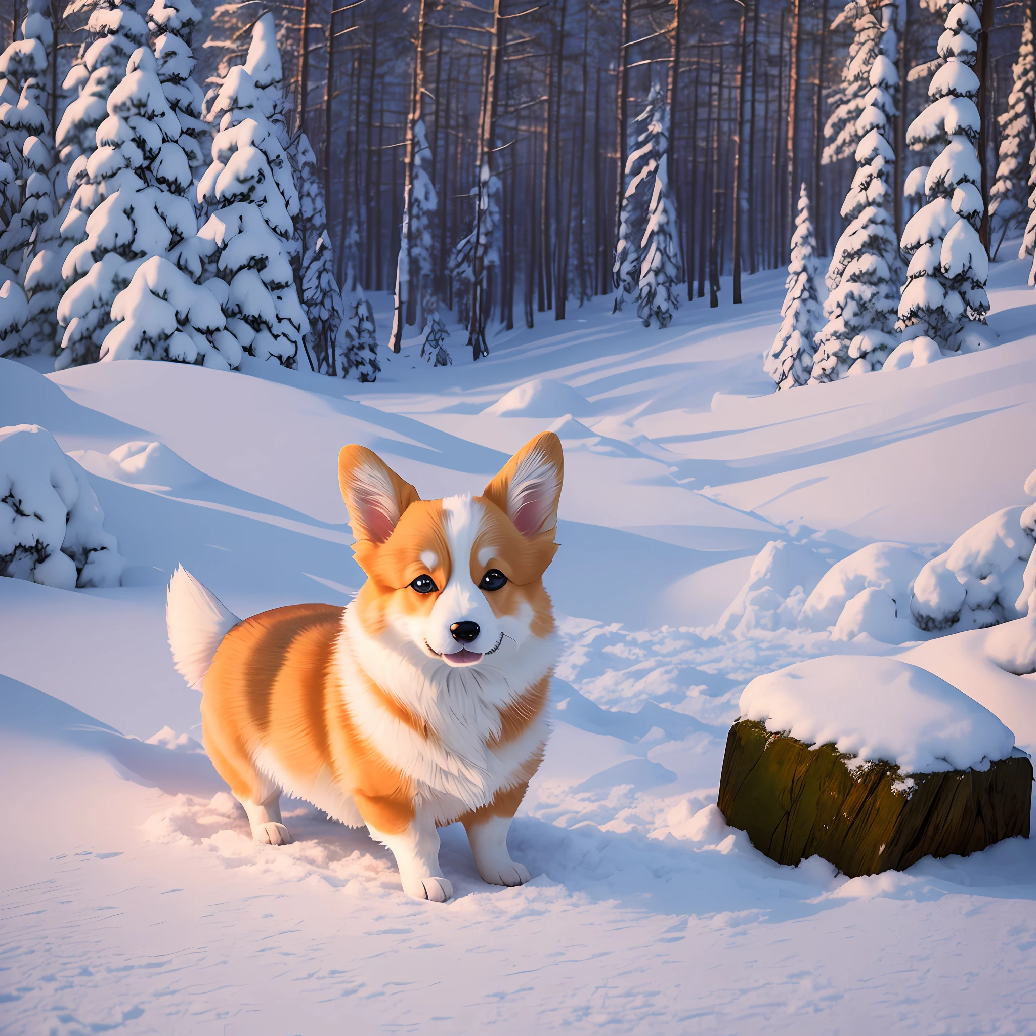 Light field photography, Chibi corgi, cozy warm 17th century, ultra high quality, luminism, maximalism, art by Ivan Aivazovsky --auto --s2