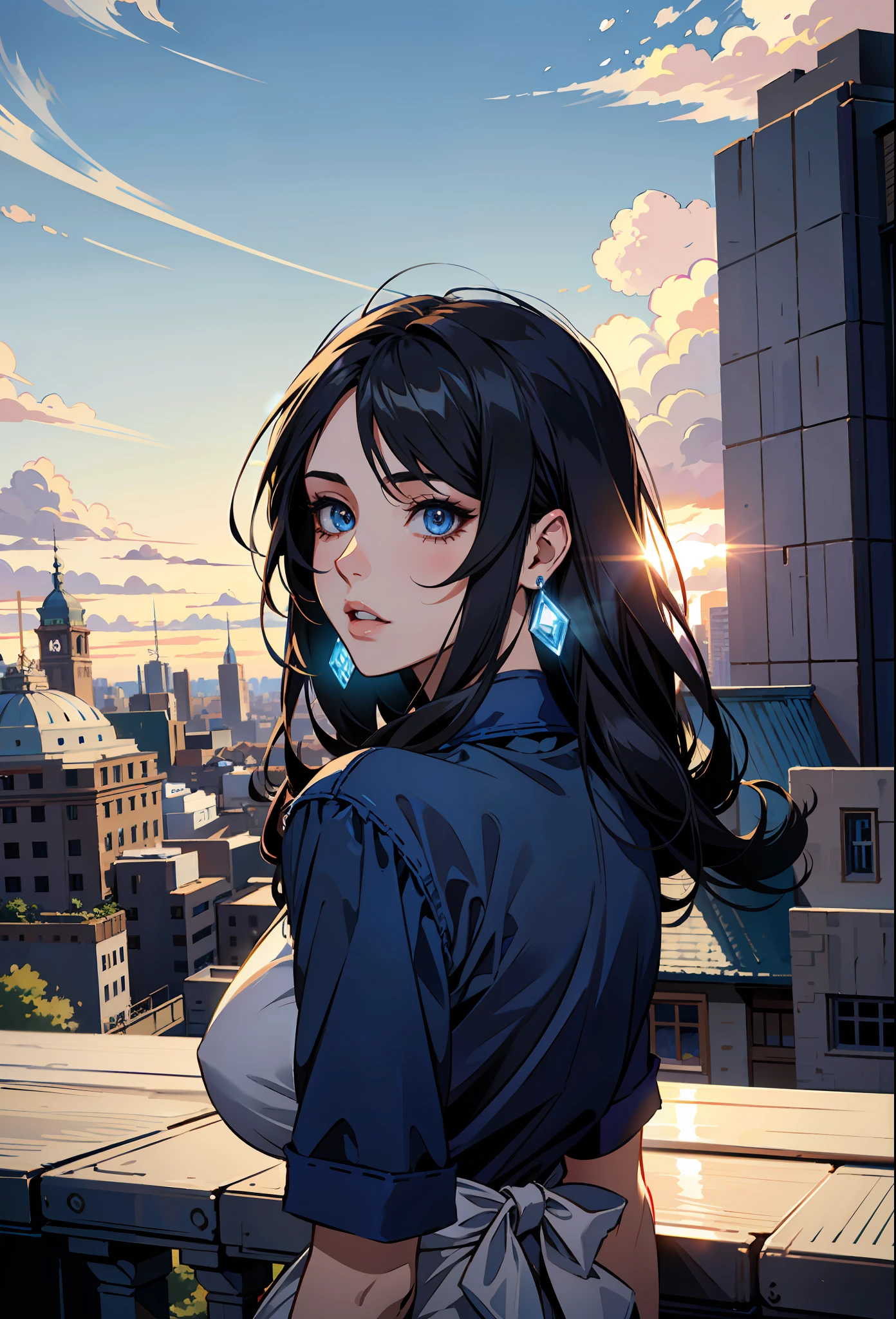 (masterpiece),(best quality:1.0), (ultra highres:1.0), detailed illustration, 8k, anime, 1girl, Irelia1, pretty face, detailed face, beautiful eyes, detailed eyes, blue eyes, black dark blue hair, long hair beautiful hair, highlights in hair, (league of legends), highly detailed