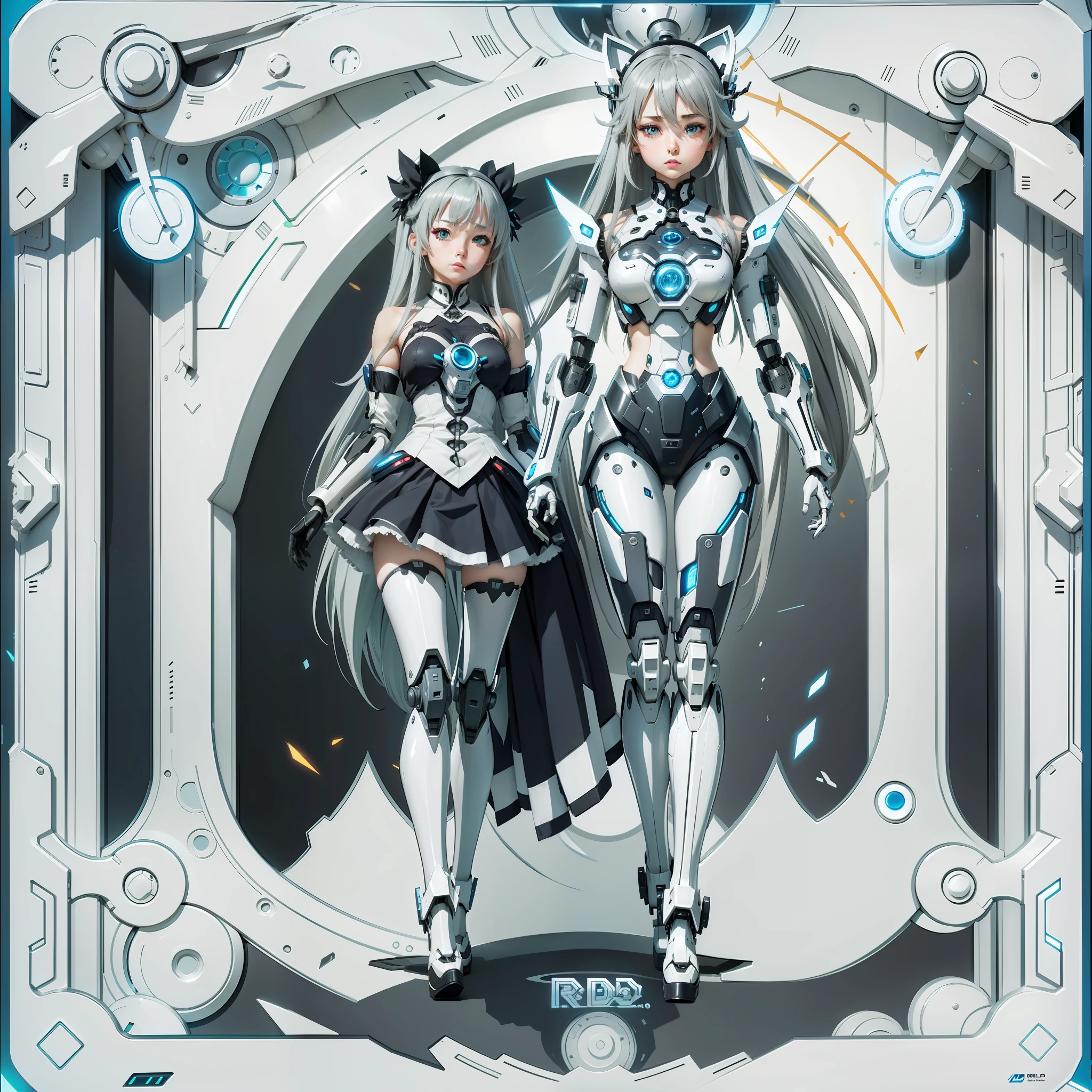 Maid, totally robotic!! girl, anime goddess, anime best girl, gynecological body, long gray hair