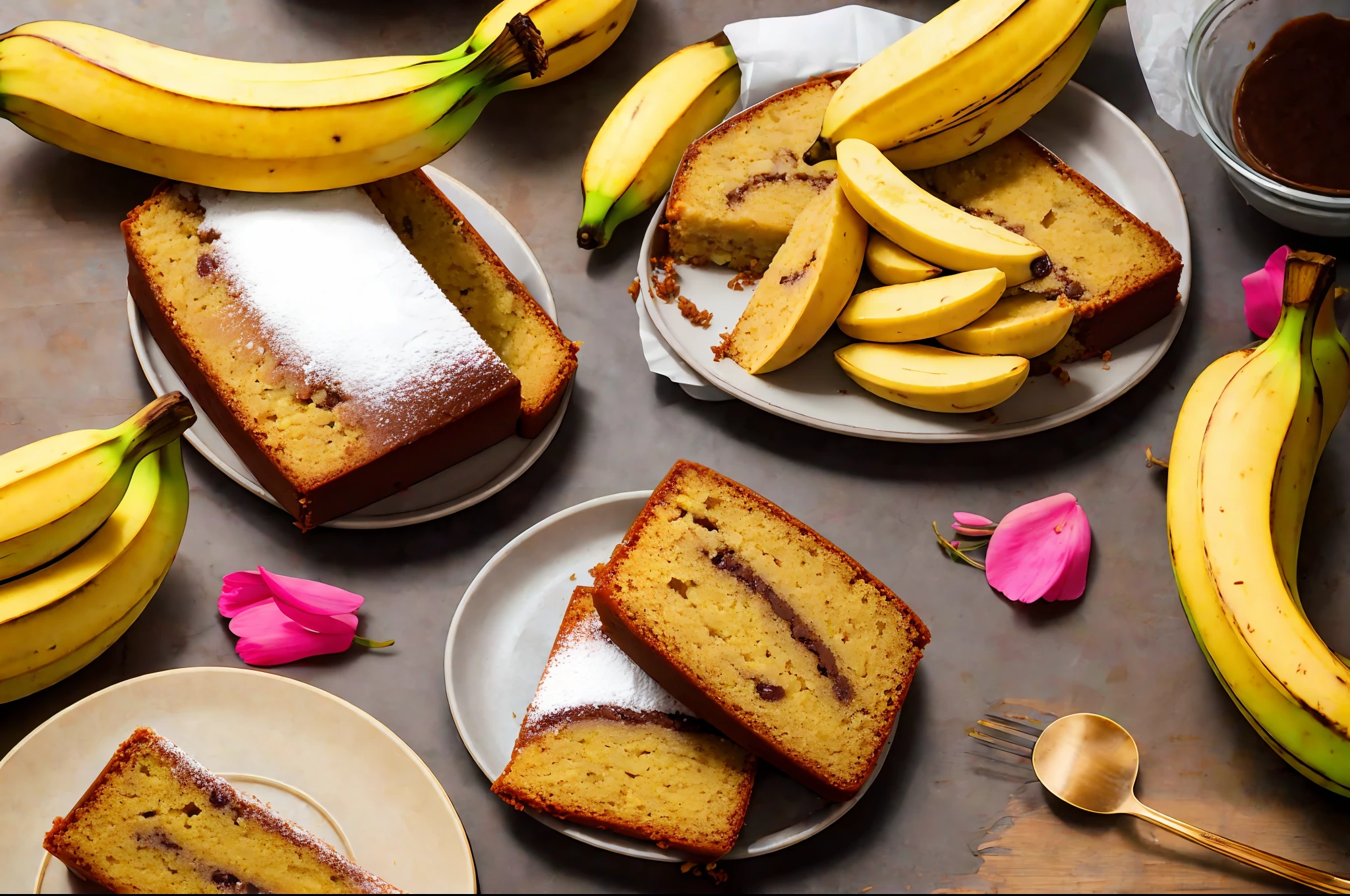 Mexican confectioners preparing banana cake recipes