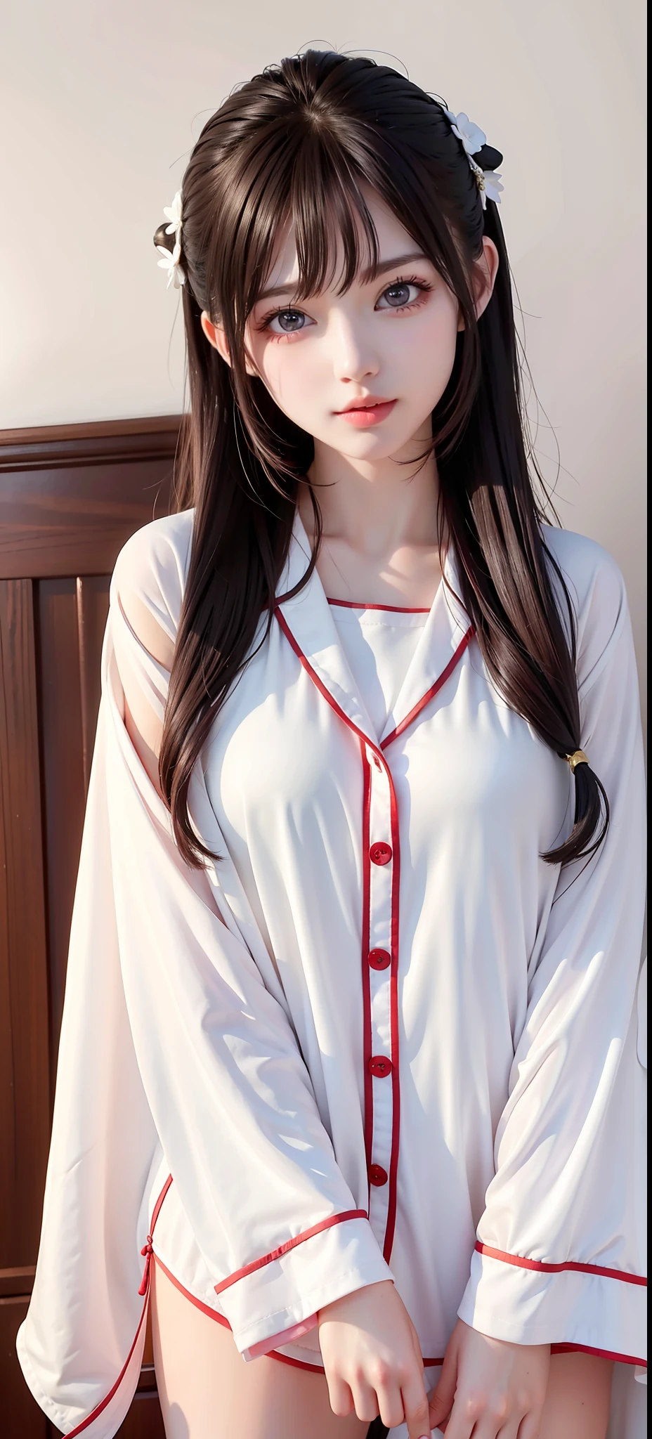 Masterpiece, best quality, portrait of 1girl, pajamas, swimwear