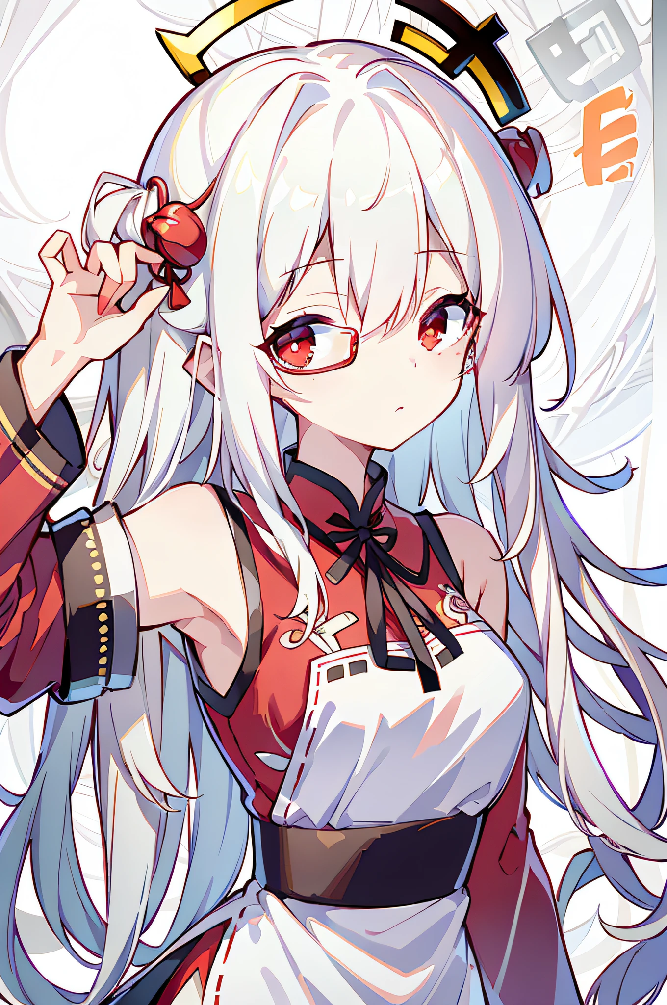 HD, 8k, (((masterpiece))), (((high resolution))), (best quality), (extremely delicate and beautiful)), cheongsam, white hair, red glasses, a girl