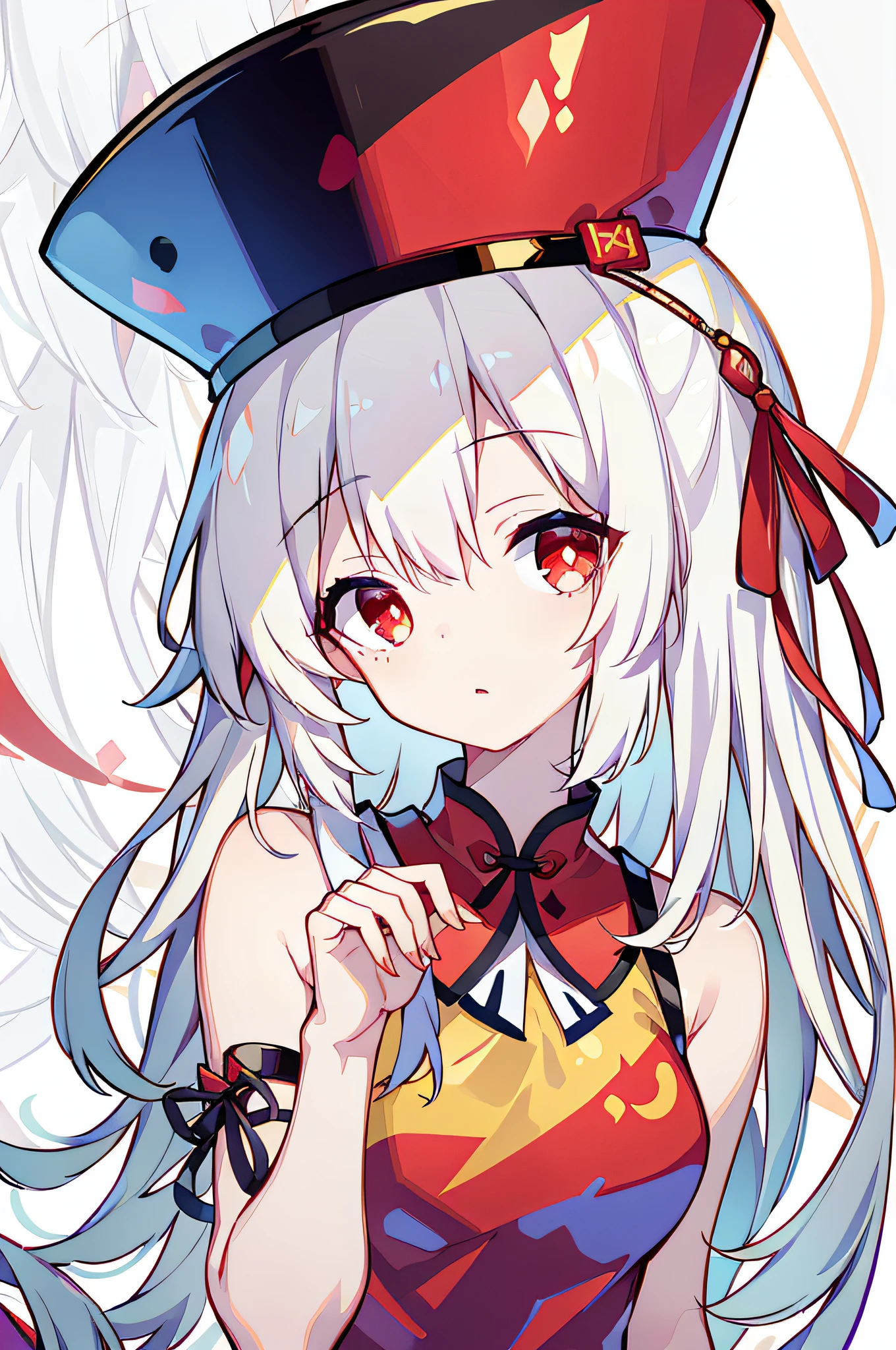 HD, 8k, (((masterpiece))), (((high resolution))), (best quality), (extremely delicate and beautiful)), cheongsam, white hair, red glasses, a girl