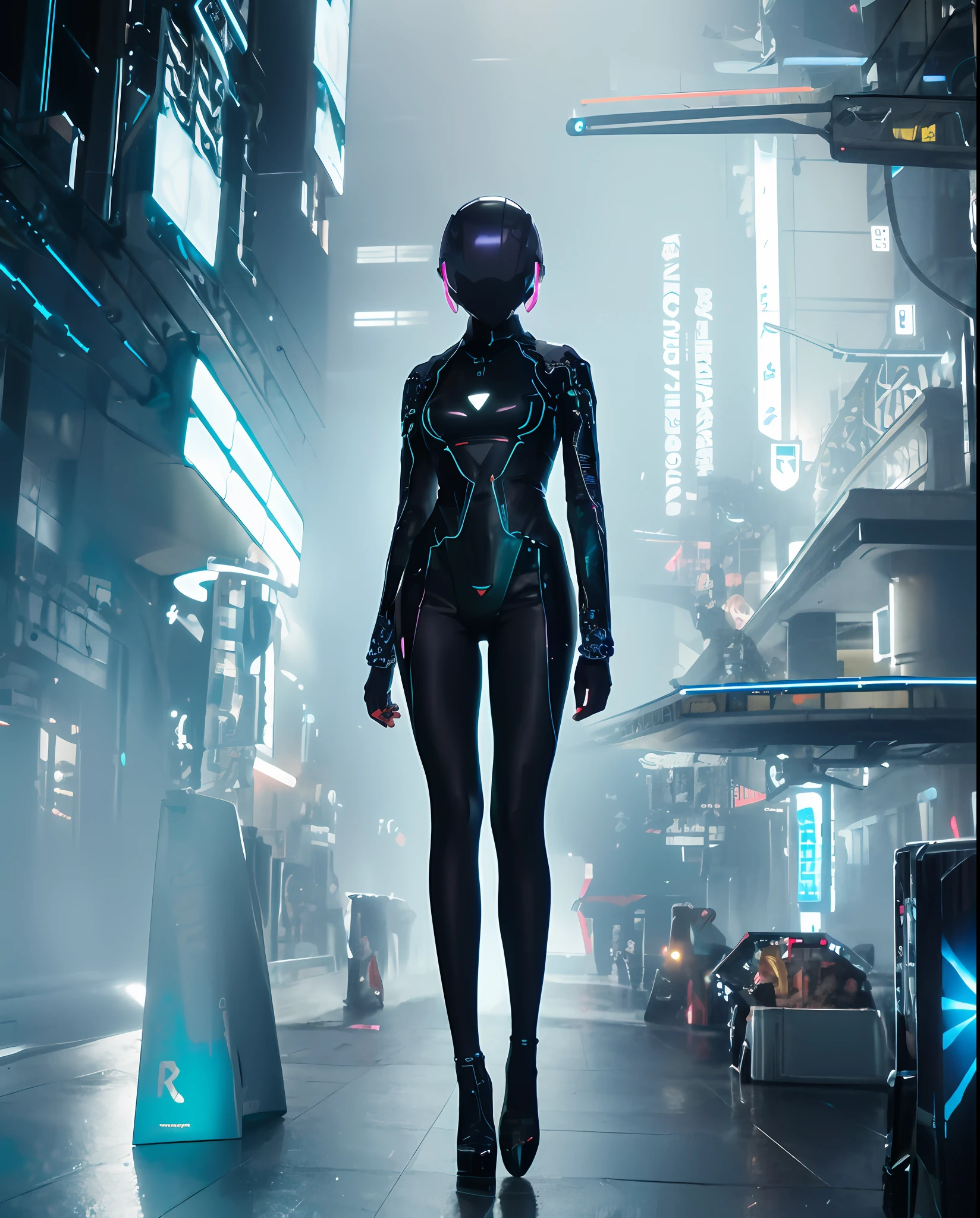 "Cybernetic Catalyst: A Futuristic Character Concept" : The character's cybernetic exoskeleton is intricately designed, with intricate patterns of circuitry etched onto sleek, metallic surfaces. Soft, pulsating lights flow through the circuits, illuminating the figure with a mesmerizing glow. The cybernetic enhancements seamlessly integrate with the character's natural form, blurring the line between human and machine.
Their face is a captivating amalgamation of organic and technological elements. Delicate lines of circuitry traverse their skin, creating an otherworldly, luminescent pattern that accentuates their features. Their eyes radiate a captivating luminosity, reflecting the depth of their knowledge and the power of their cybernetic enhancements.
In their outstretched hand, a holographic interface materializes, displaying complex data and schematics. The hologram flickers with vibrant colors, showcasing the character's mastery of advanced technology and their ability to interact effortlessly with virtual environments.
A backdrop of a futuristic cityscape sets the stage for this character concept. Towering skyscrapers with sleek architecture soar into the sky, adorned with vibrant, neon lights that bathe the city in a futuristic glow. Hovering vehicles zip through the air, leaving streaks of light in their wake. A city of advanced technology and limitless possibilities unfolds behind the character, immersing the viewer in a world where the boundaries of imagination and innovation are constantly pushed.
Overall, this AI-generated image prompt brings to life a captivating character concept that seamlessly blends technology and ethereal elements. The image captures the viewer's imagination, inviting them to delve into a futuristic world filled with wonder, mystery, and the limitless potential of the human-machine fusion