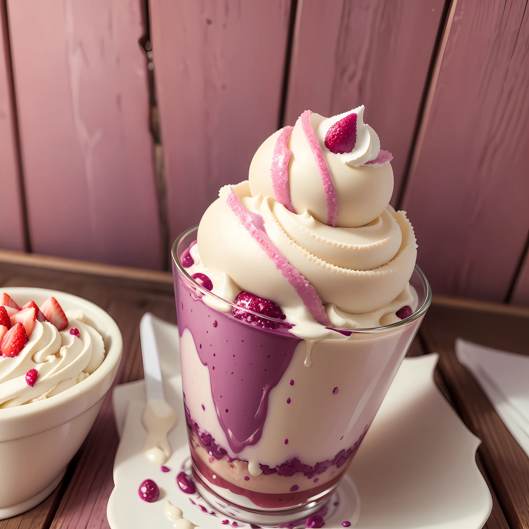 Cream ice cream with grape and strawberry coating --auto --s2