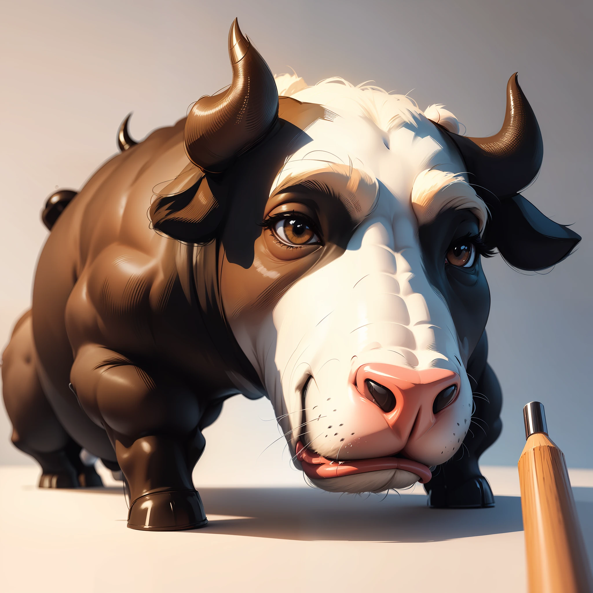 Drawing of a bull, blank, minimalist
