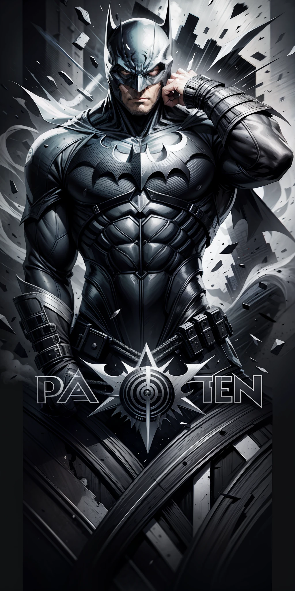 [black and white batman poster] + [vector art + [inspired by Batman] + [batman portrait] + [dc comics art style, vector art, superhero portrait] + [dynamic line work] + [Jim Lee-inspired vector art featured on behance, net art] + [ intense line art] + [comic art style] + [vector ink drawing] + [crisp line work] + + [Vectorized] + [Silk screen print, serigraph, planographic engraving] + [Vector Painting] + [on Black Background: 1.4] Size: 512x512, Steps: 15, Sampler: DPM++ 2S a Karras, CFG scale: 3, Seed resize from: -1x-1, Denoising strength: 0.3, Base Model SD 2.1 as a t-shirt logo in the style of art --auto --s2