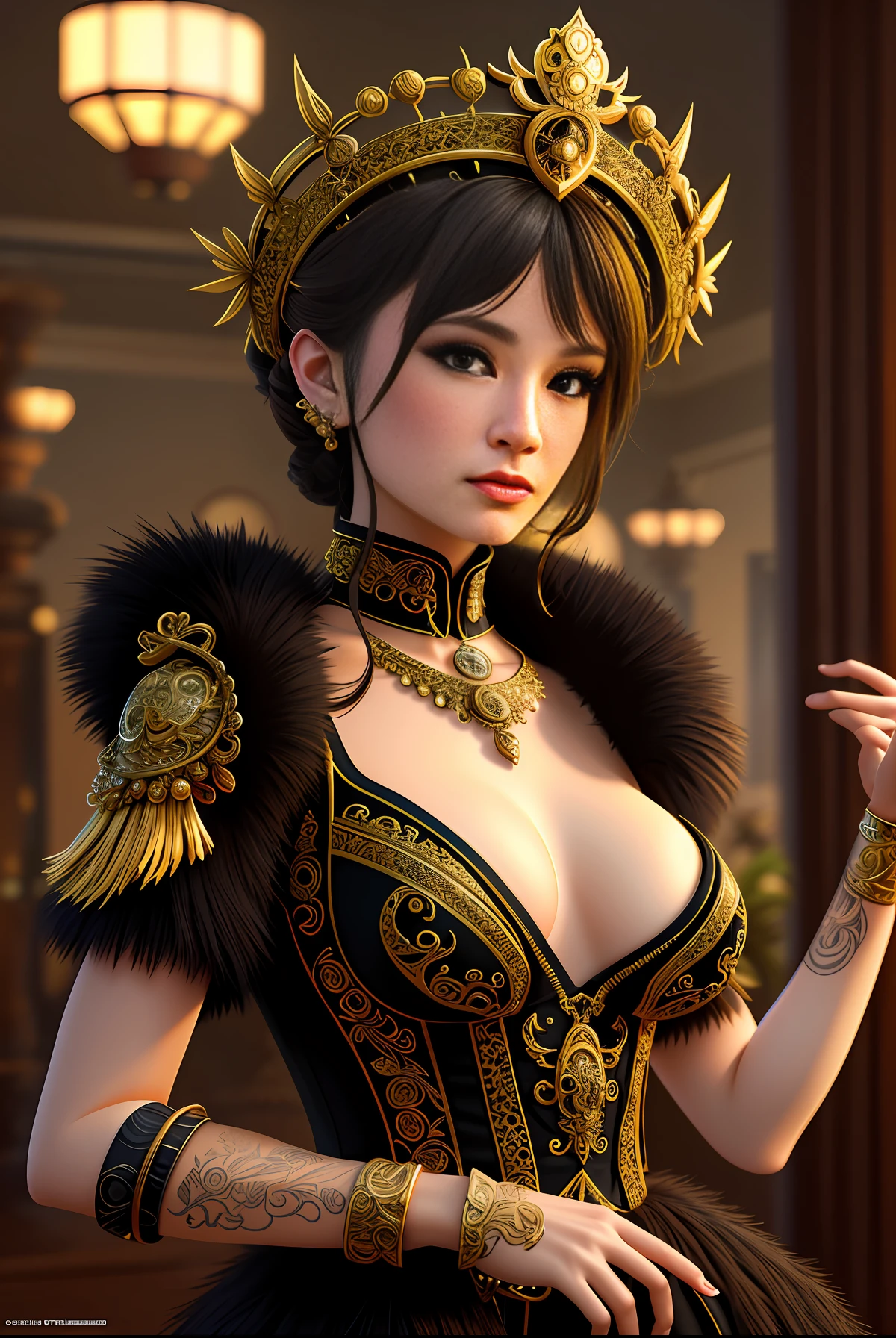 Chroma V5, nvinkpunk, ornate furs, intricate ornate cheongsam, (very detailed CG unity 8k wallpaper), 1930s, Shanghai background, award-winning photography, chromatic aberration, detailed, HDR, bloom, majestic oil painting, Thomas Cole, Frederick Church and Albert Bierstadt, popular on art stations, popular on CGsociety, complex, highly detailed, dramatic, midway art, (Original photo: 1.2), (realistic: 1.4), Beautiful detailed girl, extremely detailed eyes and face, beautiful delicate eyes, ridiculous, incredibly ridiculous, huge file size, super detailed, high resolution, extremely detailed, best quality, masterpiece, illustration, extremely refined and beautiful, very detailed, CG, unity, 8k wallpaper, amazing, fine details, masterpiece, best quality, official art, extremely detailed CG Unity 8k wallpaper, face light, Cinematic lighting