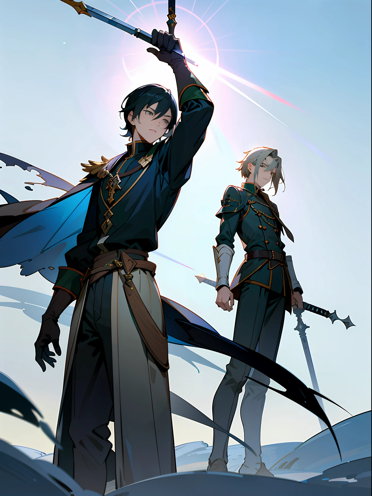 a man with a sword standing in the snow, krenz cushart and artem demura, boris valejo. octopath traveler, krenz cushart and wenjun lin, vector behance hd jesper ejsing, cushart krenz key art feminine, the style of wlop, greg rutkowski and krenz cushart