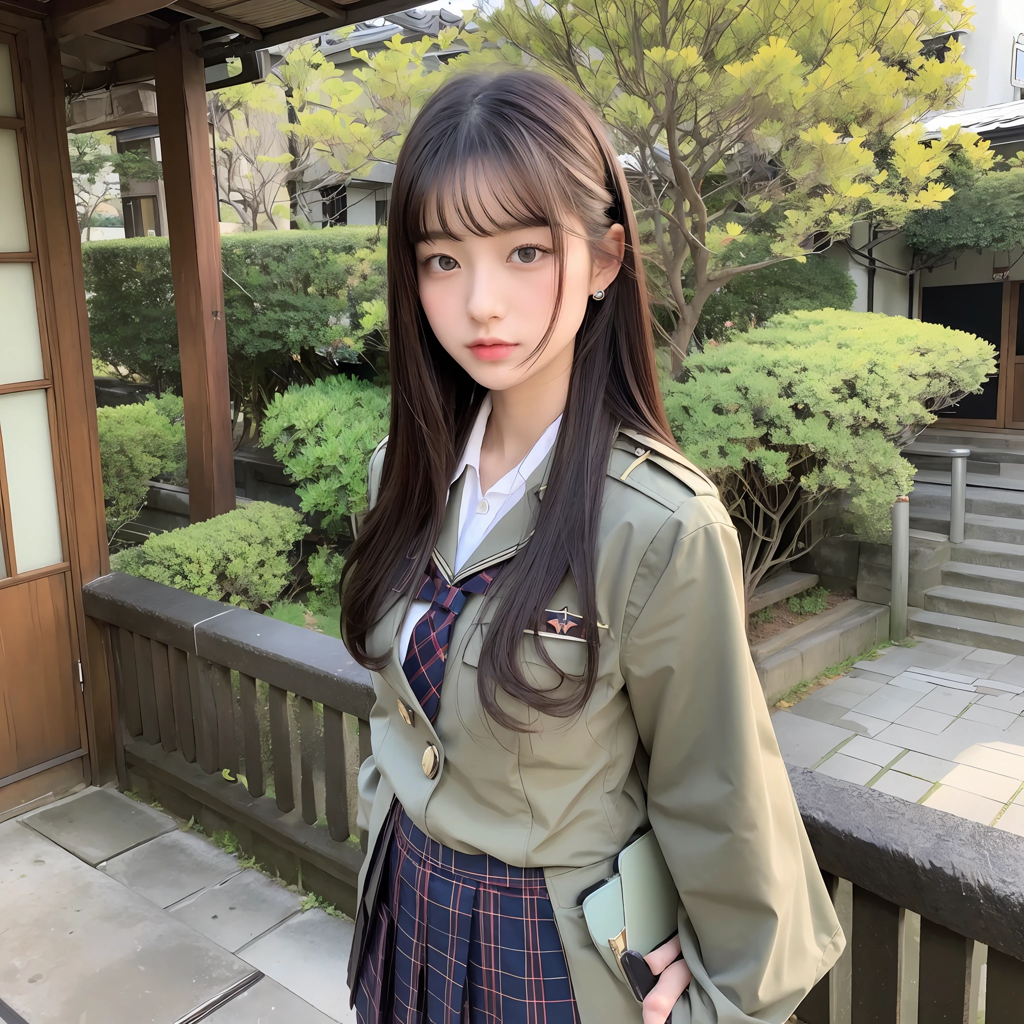 She is a real Japan woman and is 19 years old. He is wearing a uniform and has dark hair. --auto --s2