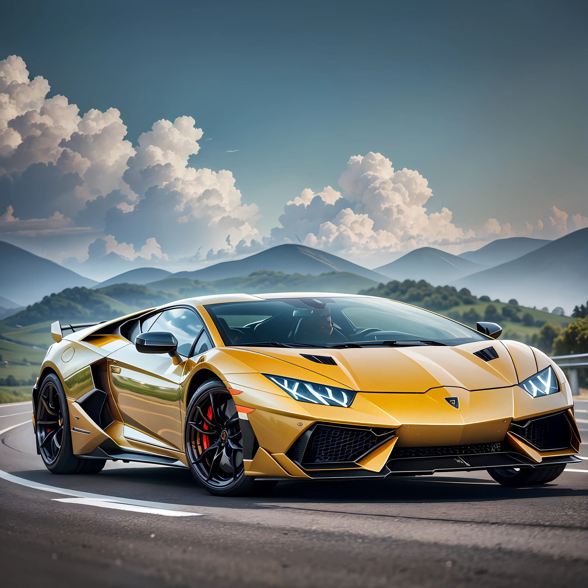 Lamborghini SC20 traveling at high speed on a beautiful road in Italy, image captured by a Canon EOS R5 Camera with EF 70-200 mm f/2.8L IS III USM Lens on a tripod, highly professional photography of rare beauty