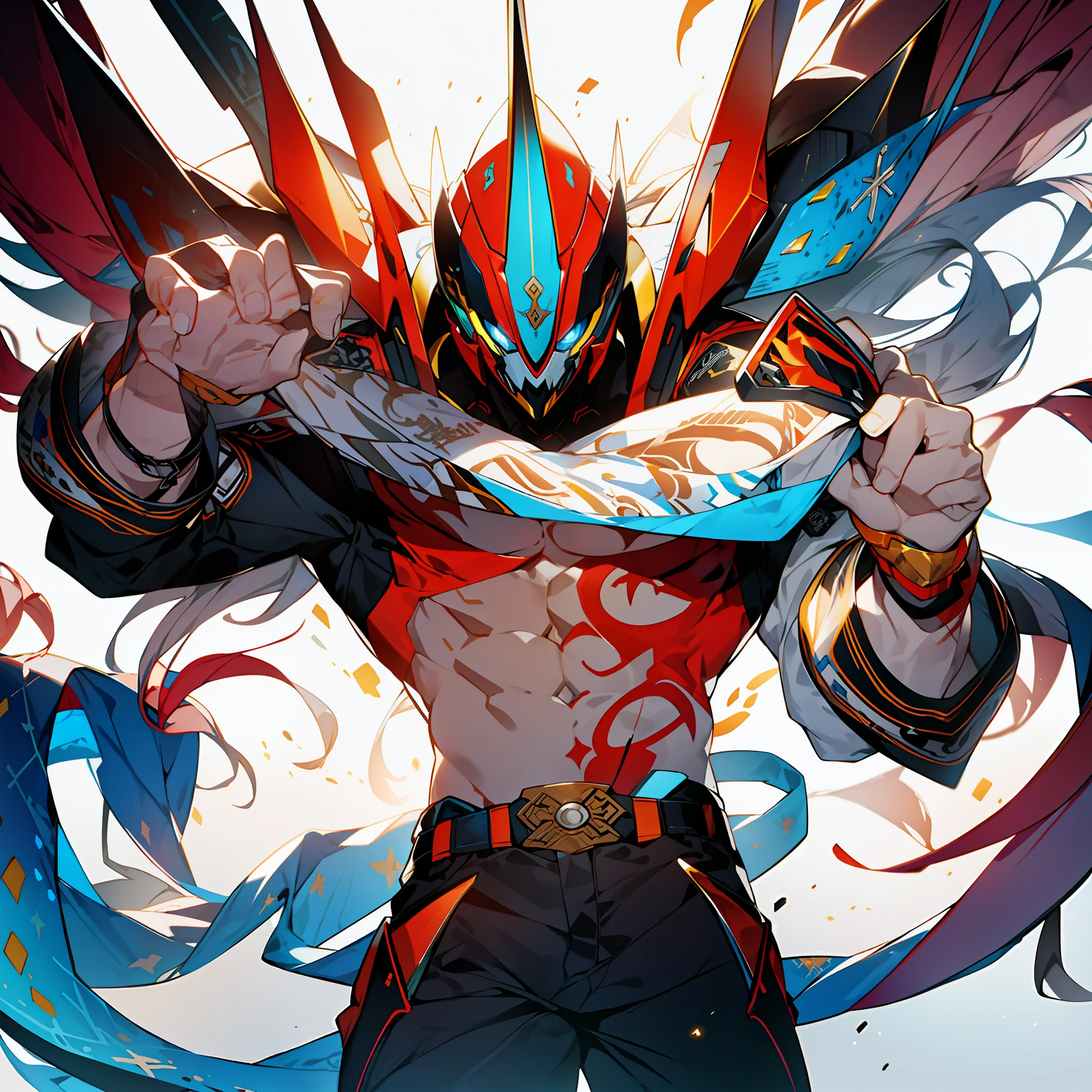 background, mixed-language_text, Japanese letters in graffit ,boys, excellent lighting, sidelighting, (), vhsKeeper,, style GUILTY GEAR -STRIVE perfect ultimate (flat color: 1.3), (magazine_cover: 1.4), (multicolored_background: 1.3), striped_background, card_background, :: comix style by joe madureira :: circular pieces of white metals glued to the arms coming out shimmering yellow glow, , perfect and detailed, ultra detailed shirt with abstract design and with letter print Japanese in graffiti of the sides of clothing, image of full-body boys fighting alongside you with powerful dragons versus alien creature full of tentacles, with immersive effects, hover effect, background graffiti style tribal tattoo with vibrant colors "HDR ultra" detailed and with focus effect, (masterpiece: 1.2, best quality), (beautiful eyes finely detailed: 1.2), , ((Solo)), (Finely detailed eyes and detailed face :1.3), in various full-body attack poses, (cute background: 1.2),futuristic costume, super detailed circular metals Clinging to arms and pants, fantastic paintings