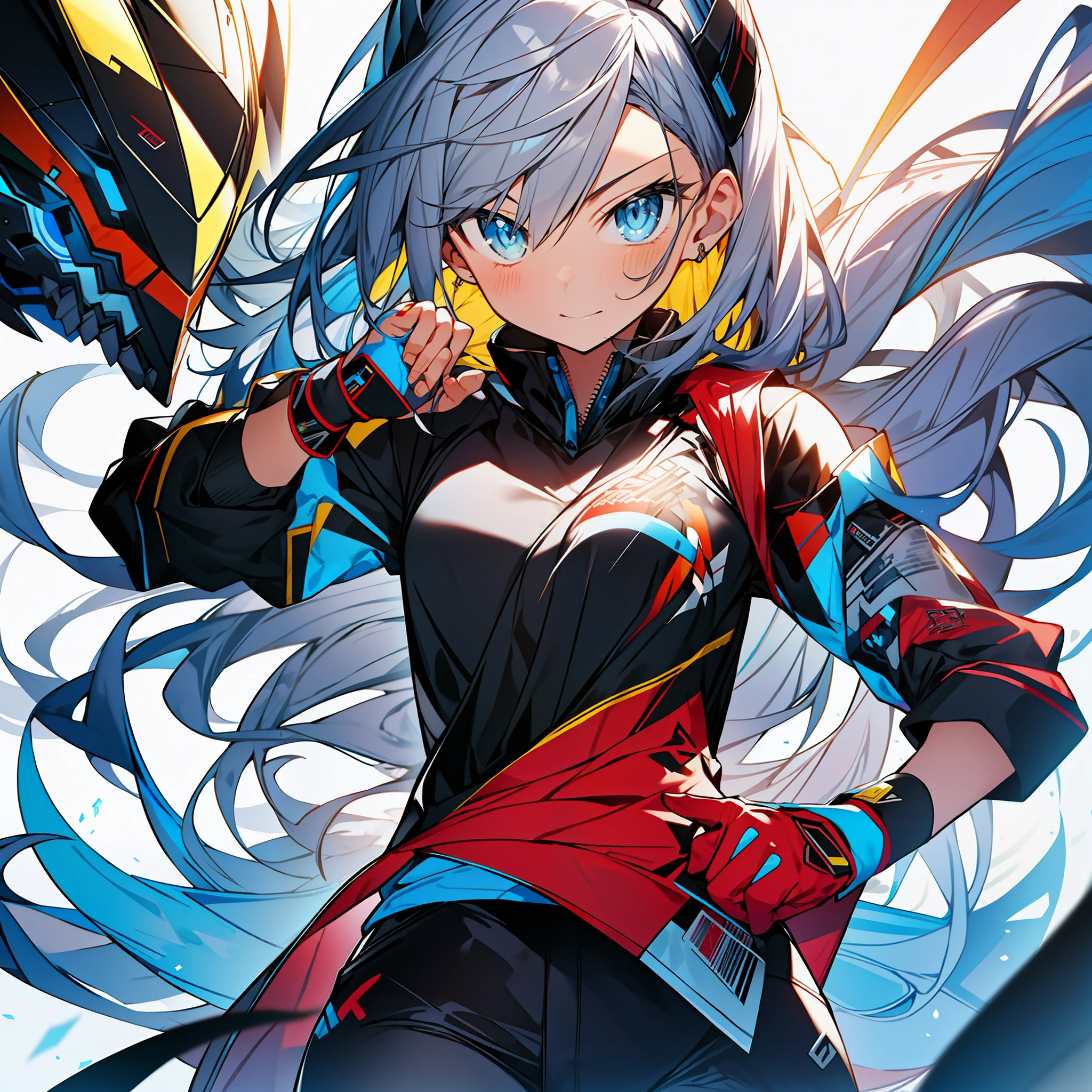 background, mixed-language_text, Japanese letters in graffit ,girls, excellent lighting, sidelighting, (), vhsKeeper,, style GUILTY GEAR -STRIVE perfect ultimate (flat color: 1.3), (magazine_cover: 1.4), (multicolored_background: 1.3), striped_background, card_background, :: comix style by joe madureira :: circular pieces of white metals glued to the arms coming out shimmering yellow glow, , perfect and detailed, ultra detailed shirt with abstract design and with letter print Japanese in graffit of the sides of clothing, image of full-body girls fighting alongside you with powerful dragons versus alien creature full of tentacles, with immersive effects, hover effect, background graffiti style tribal tattoo with vibrant colors "HDR ultra" detailed and with focus effect, (masterpiece: 1.2, best quality), (beautiful eyes finely detailed: 1.2), , ((Solo)), (Finely detailed eyes and detailed face :1.3), in various full-body attack poses, (cute background: 1.2),futuristic costume, super detailed circular metals Clinging to arms and pants, fantastic paintings
