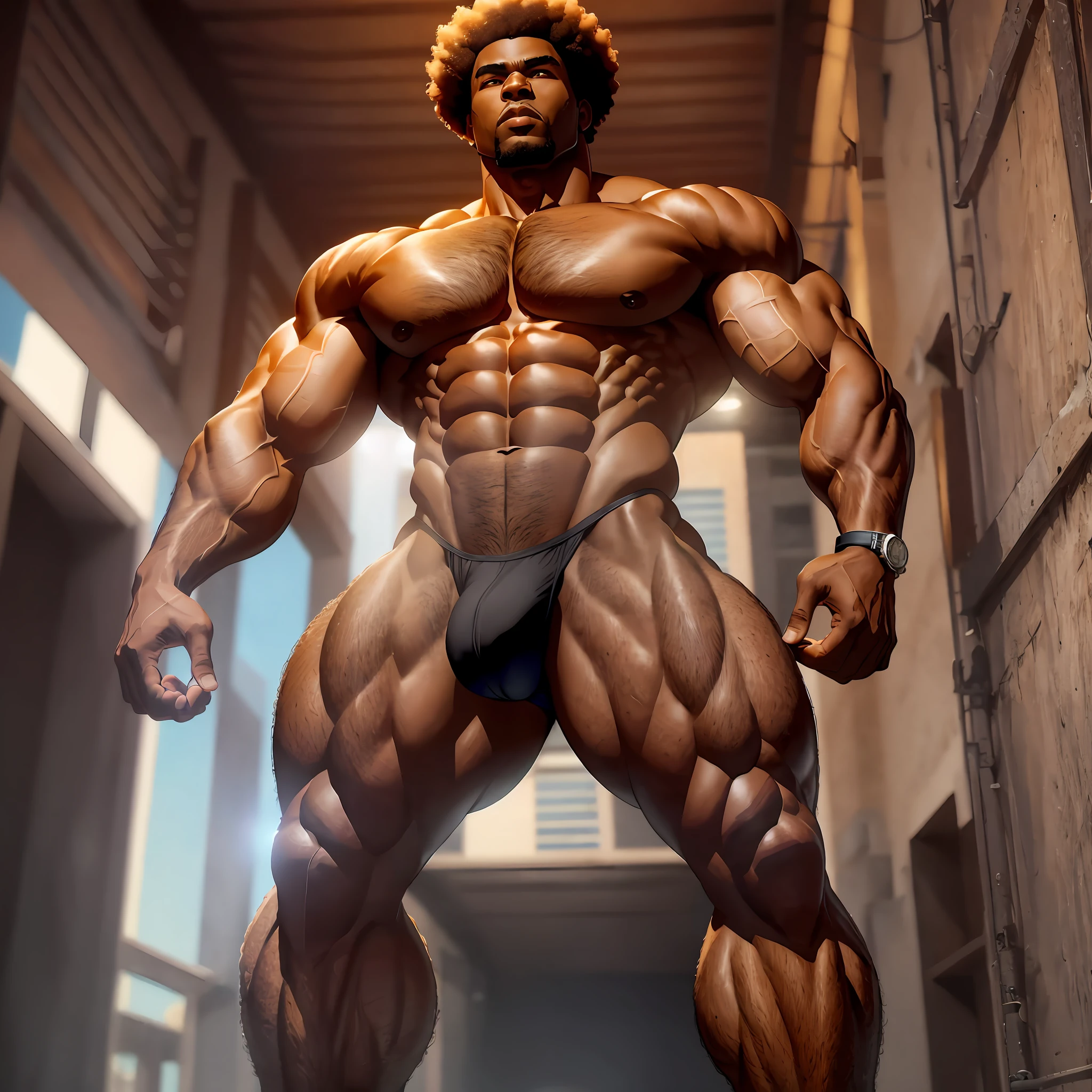 Black men, strong and sexy, big legs and no clothes, afro hair, well-defined faces, big eyes, muscular bodies, ultrahd, 4k --auto --s2