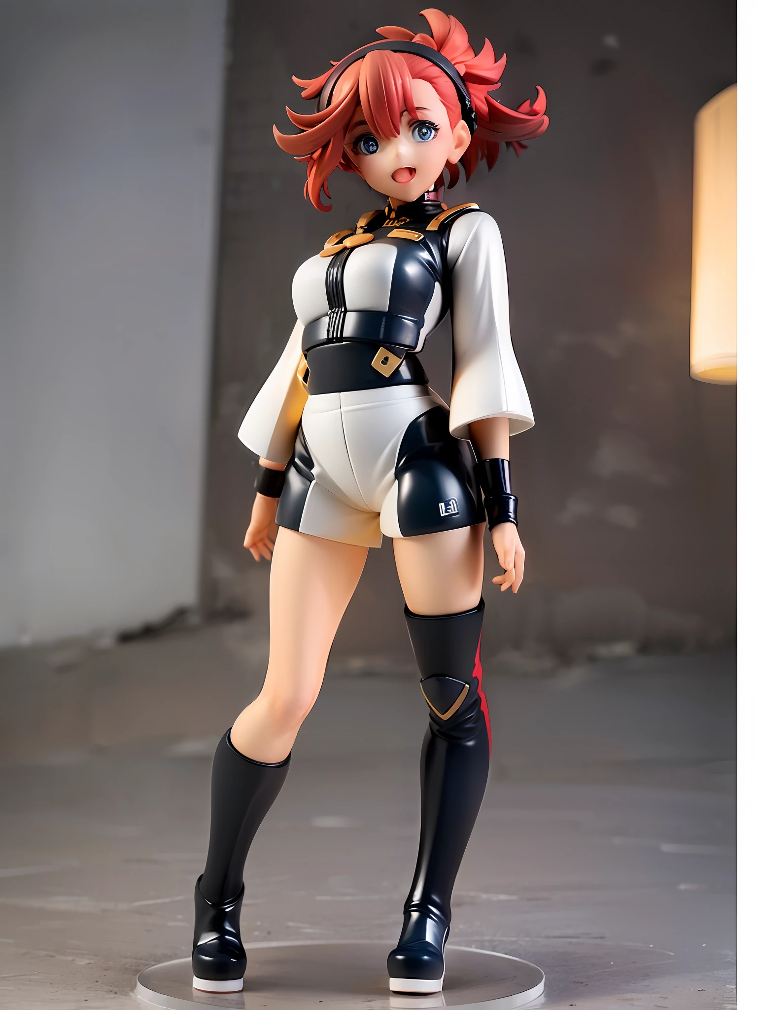 1girl, the raccoon-faced witchs,uletta mercury, (shy:1.1), black boots, full body, (backlighting:1.2), in space colony,hand up , look at viewer, open mouth, asticassia school uniform, white jacket, white shorts, BREAK ,full body, chibi, [realistic], [3d], (3dcg), ((octane render)), [fisheye], smile, full body BREAK (8k, RAW photo, best quality, masterpiece:1.2), ultra high res, (((realistic, photo-realistic))), professional lighting, detailed lighting, professional photography, fisheye, dynamic angle, high quality, high res, extremely detailed, bloom BREAK depth of field, sketch, sharp focus, soft lighting, good composition, god light highlight, detailed, (((photorealistic details))), detailed skin, to8contrast style