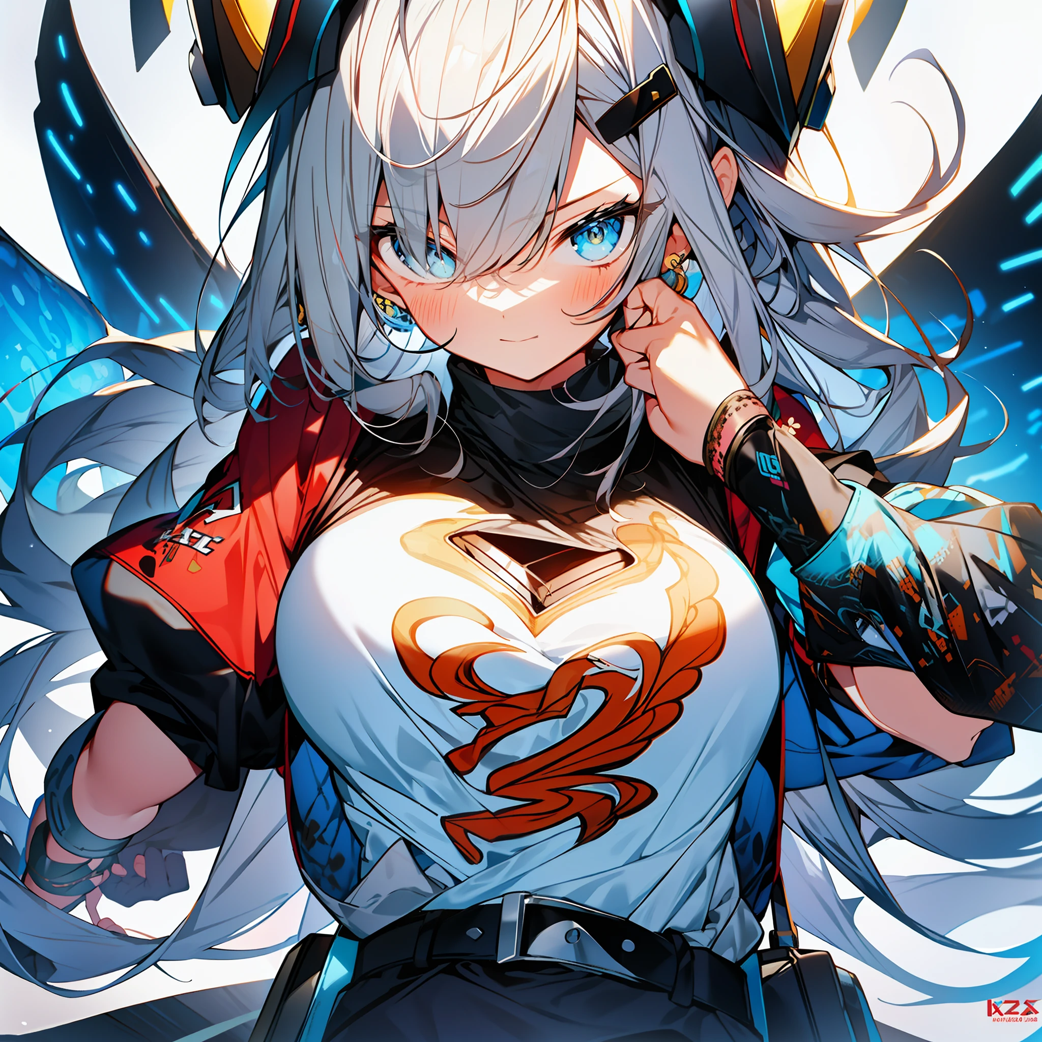 background, mixed-language_text, Japanese letters in graffit ,girls, long black hair, excellent lighting, sidelighting, (), vhsKeeper,, style GUILTY GEAR -STRIVE perfect ultimate (flat color: 1.3), (magazine_cover: 1.4), (multicolored_background: 1.3), striped_background, card_background, :: comix style by joe madureira :: circular pieces of white metals glued to the ultra detailed arms coming out shimmering yellow glow, , perfect and detailed,  ultra detailed shirt with abstract design and with Japanese letters print in graffit of the sides of the clothing, image of big breast girls, fighting next to you with powerful dragons versus alien creature full of tentacles, with immersive effects, hover effect, background graffiti style tribal tattoo with vibrant colors "HDR ultra" detailed and with focus effect,  (masterpiece: 1.2, best quality), (finely detailed beautiful eyes: 1.2), , ((Solo)), (Finely detailed eyes and detailed face:1.3), in various full-body attack poses, (cute background: 1.2),futuristic costume, super detailed circular metals Clinging to arms and pants, fantastic paintings