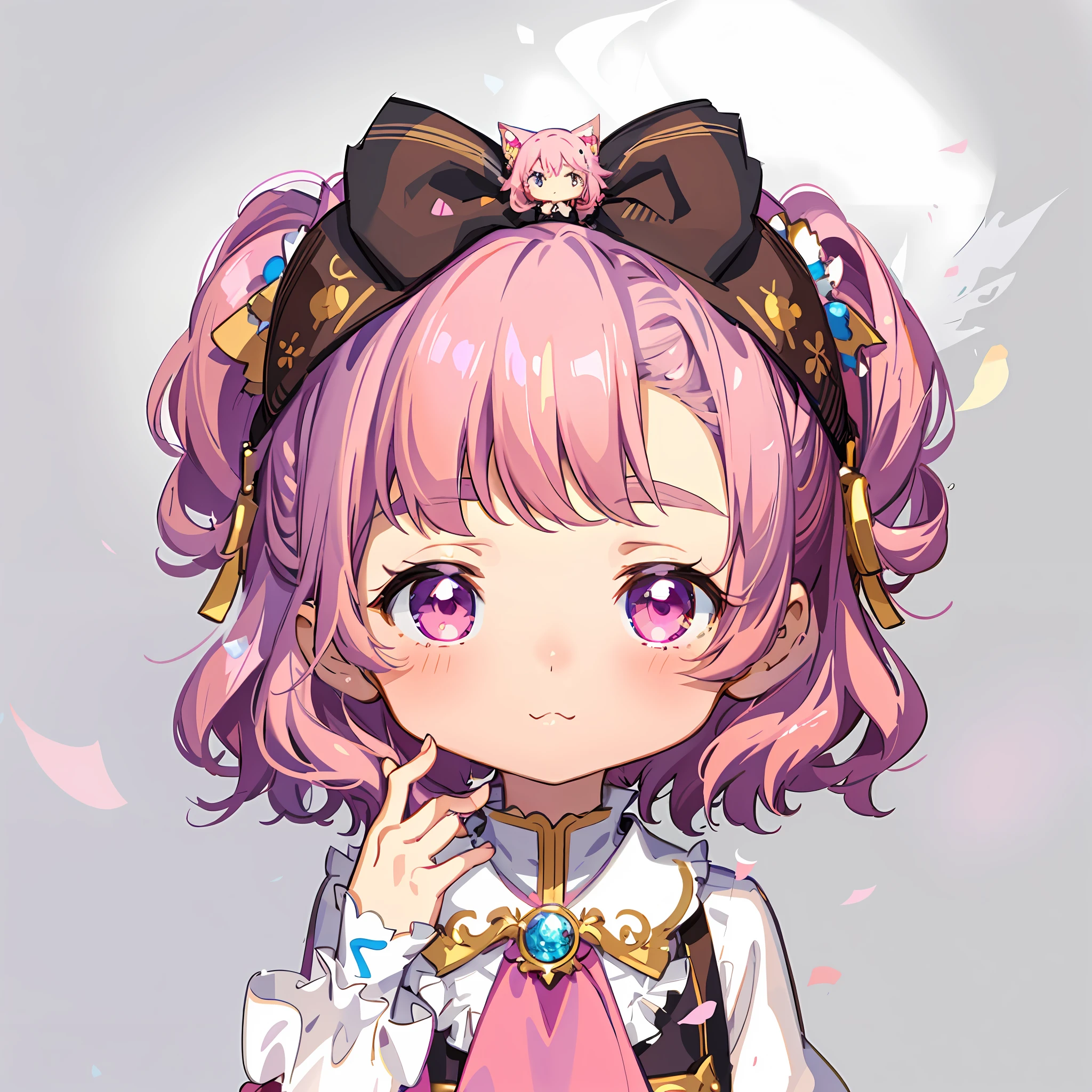 anime girl with pink hair and a bow in her hair, kawaii realistic portrait, guweiz, portrait of magical girl, cute character, cute art style, anime moe artstyle, character art of maple story, cute portrait, cute anime girl portrait, portrait of a small character, artwork in the style of guweiz, splash art anime loli