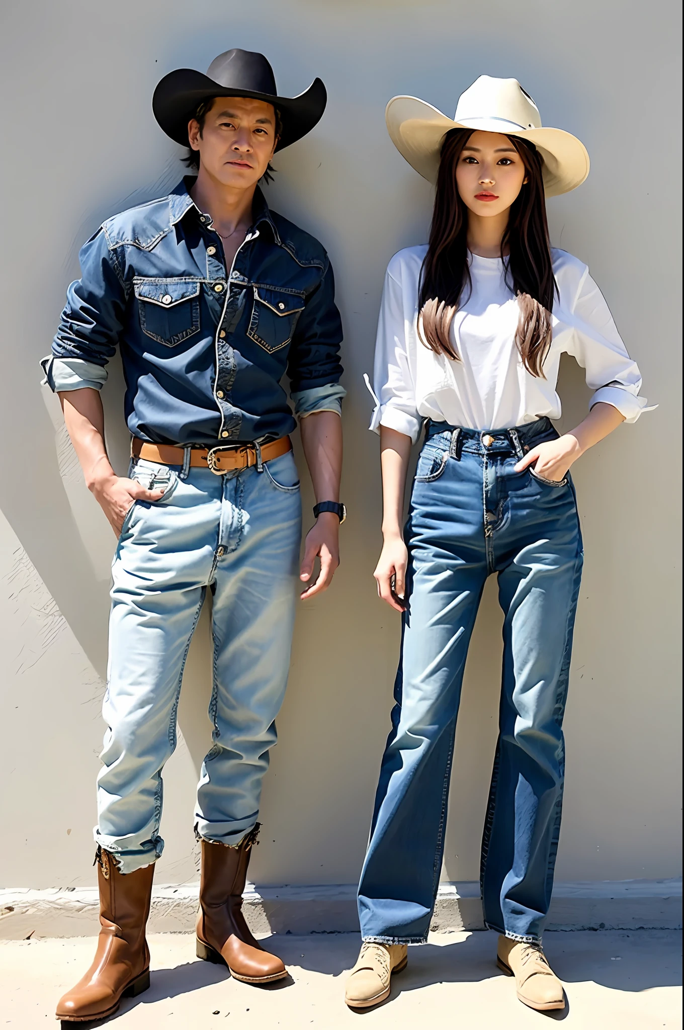 If you like quirky and unique styles, you can try the modern western cowboy look this summer. Choose denim fabrics of different shades and pair them with knee-high boots or desert boots, along with a hat reminiscent of John Wayne (Andy Lau in Cantonese), which is sure to catch people's eyes.