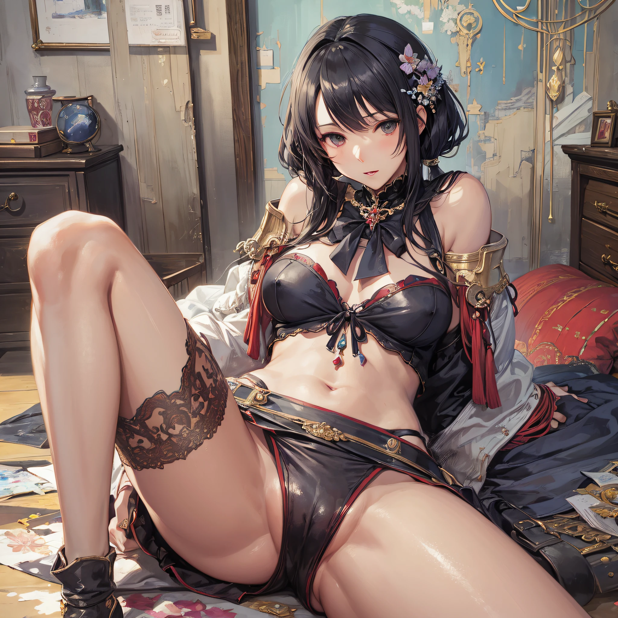 A painting by Akihiko Yoshida. woman. game character. Spread your legs. Whole body. --auto --s2
