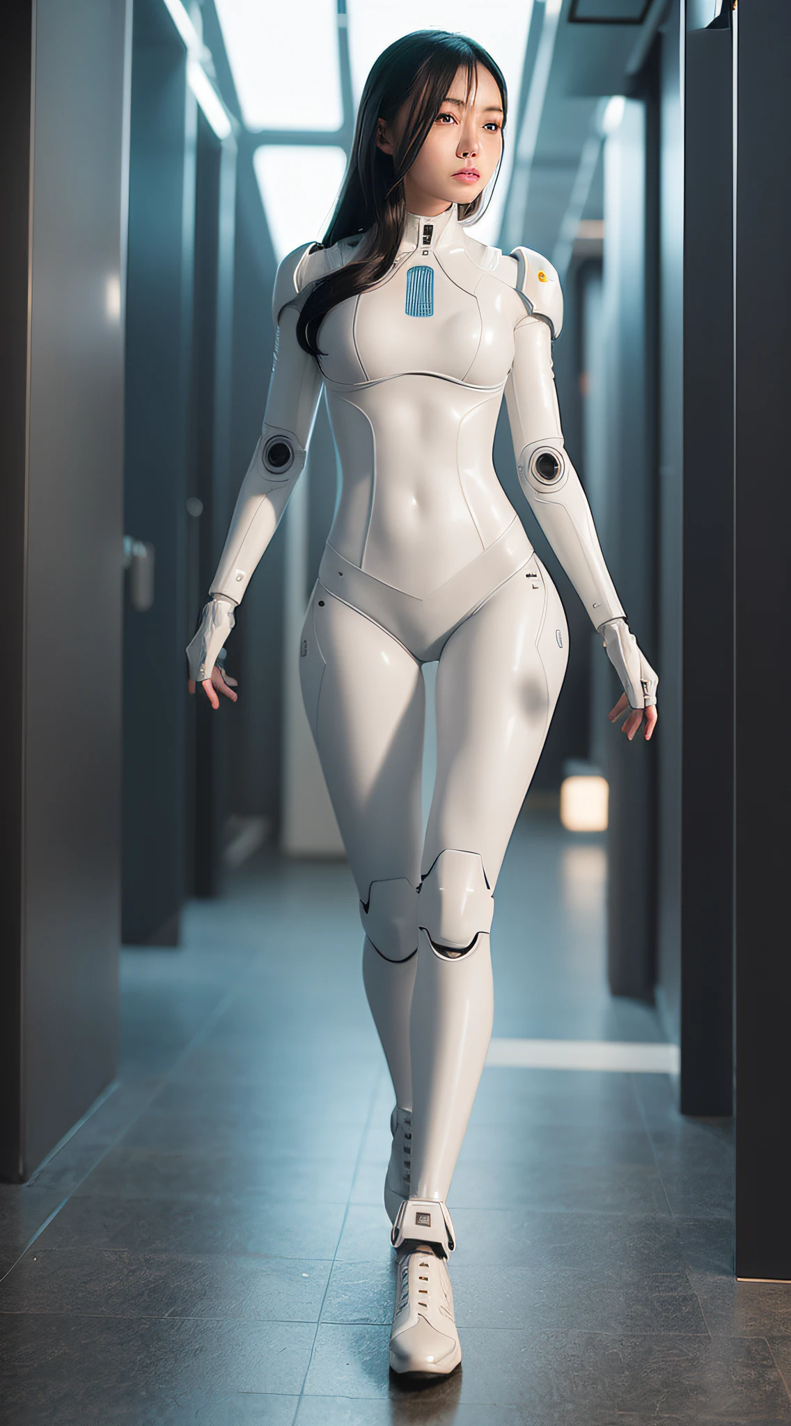 perfect female face, female robot, ceramic silhouette, robot, robot parts, cable wire, microchip, lace, bare spine, bare bones, exoskeleton, broken parts, bare internal organs, broken body, full body, full body, beautiful asian female face, clean face, full face, fine face, lush hair, long legs, long calves, beautiful, walking, studio soft light, edge light, very delicate, elegant, cyberpunk, surrealism, anatomy, beautiful background, 3d rendering, octane rendering, HR Giger style, 8k, best quality, illustration, very detailed, CG, wallpaper, fidelity, stunning, fine detail, masterpiece, best quality, official art, absurd, 150 mm