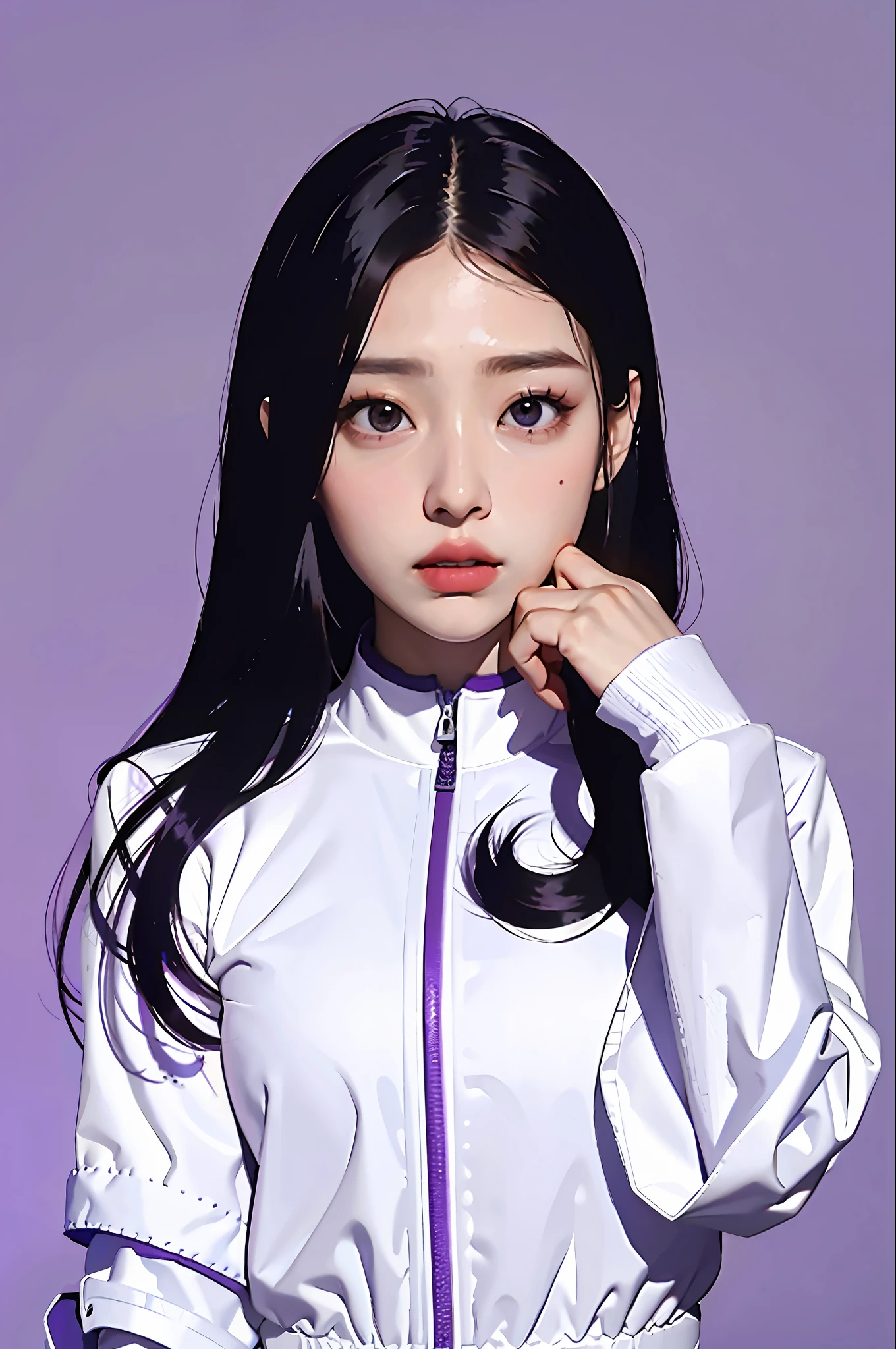 special attack suit, masterpiece, top quality, girl, purple background, ulzzang