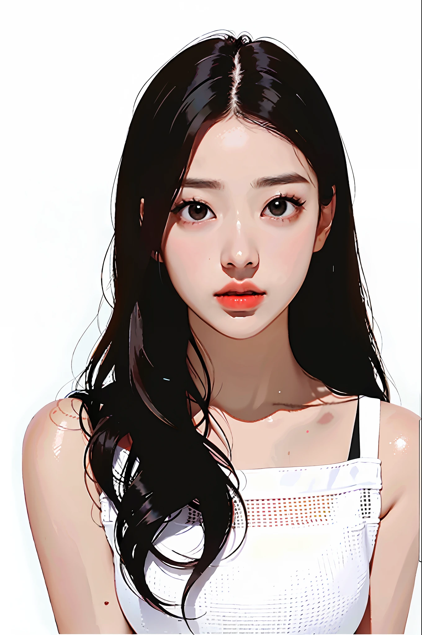 comic touch, masterpiece, top quality, girl, white background, ulzzang