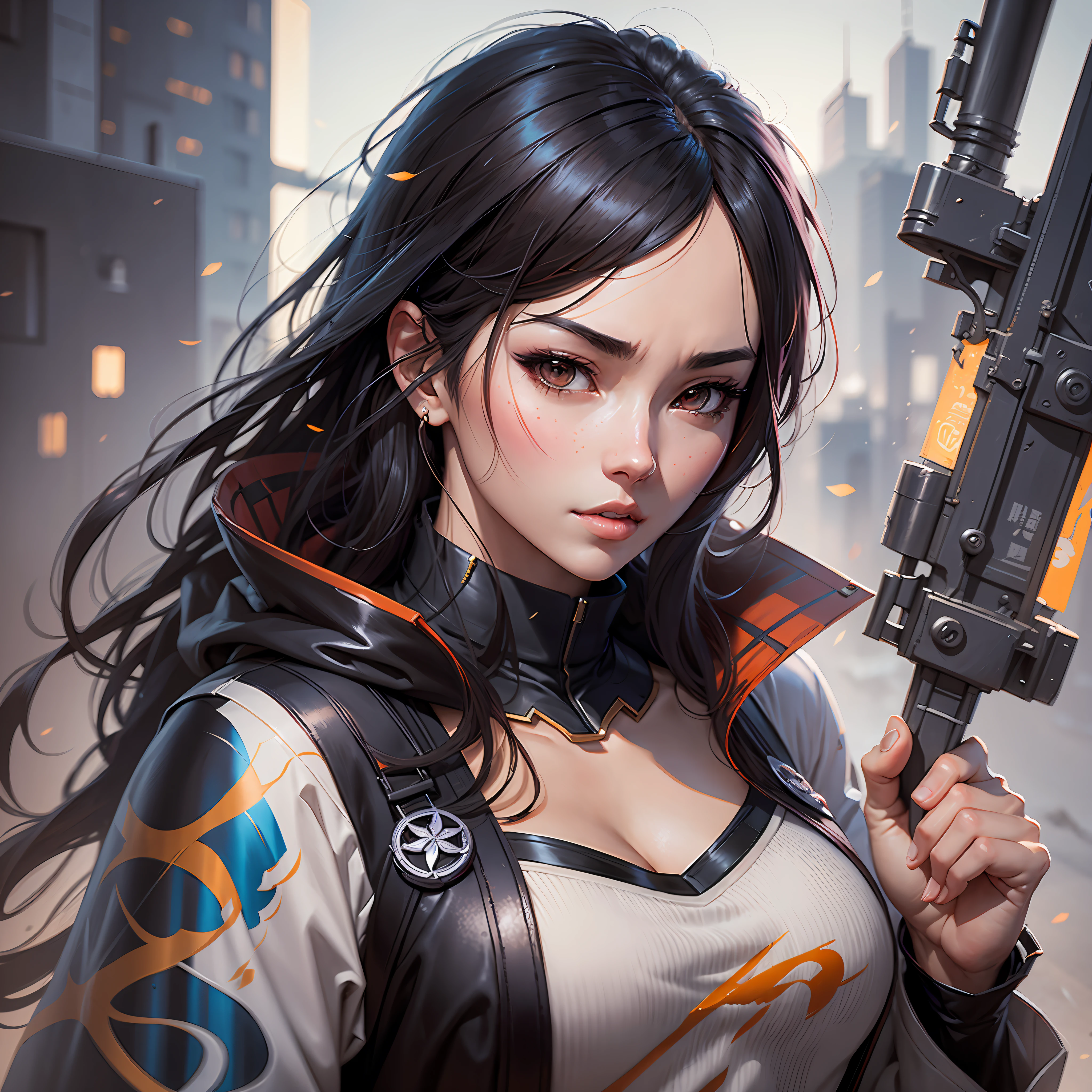 There is a woman, Guweiz style art, Guweiz, beautiful character painting, Guweiz in ArtStation Pixiv, Guweiz in Pixiv ArtStation, stunning anime face portrait, beautiful digital art, Wlop Rossdraws, Guweiz Masterpiece, detailed digital anime art --auto --s2