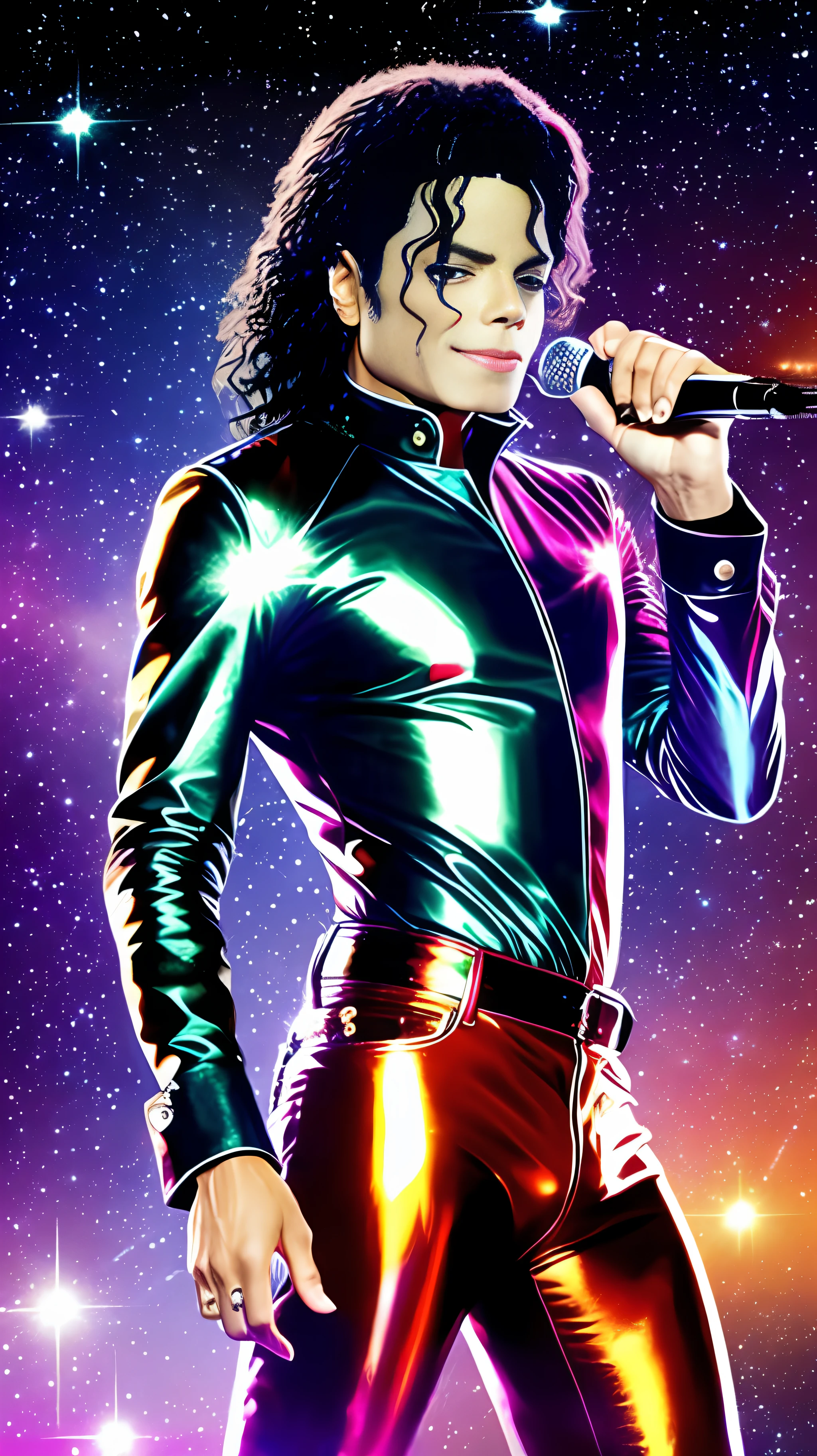 Michael Jackson in clothes shiny as the universe