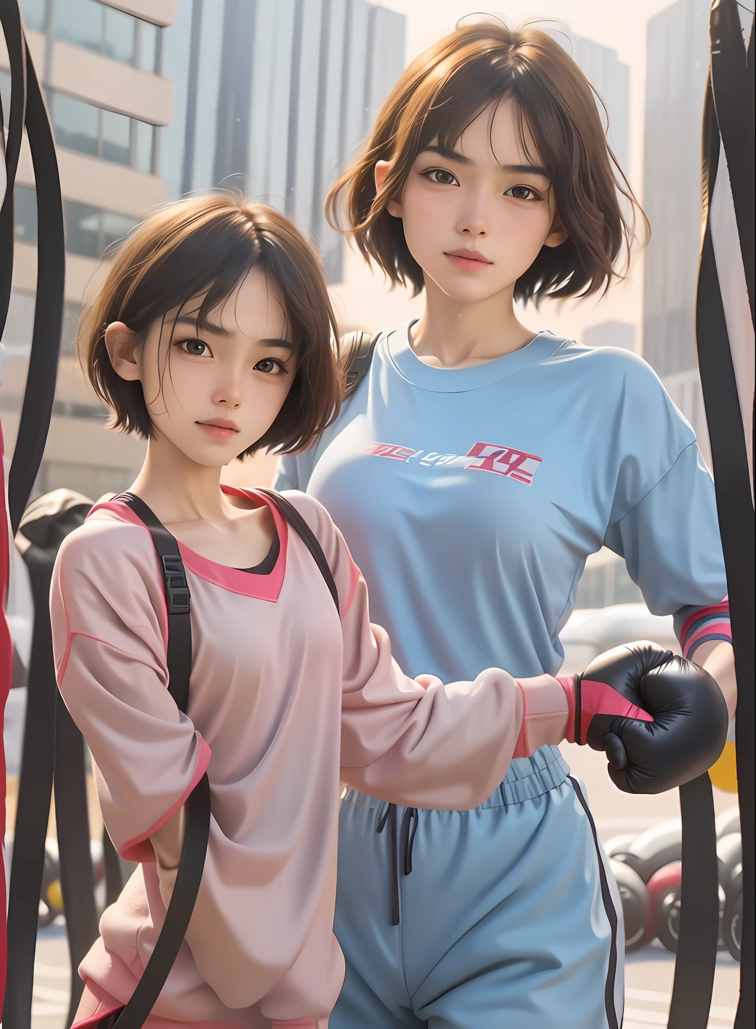 8k resolution, delicate facial features, perfect face, glowing skin, high detail, higher quality, 15 years old girl, long eyelashes, short hair, tight sweatpants, boxing gloves, punching sandbags, sweaty,
Model: Meiman, CFG scale: 7, Hires upscale: 1.5, PT: Pure Desire, LoRA: Bright texture (1), Asian Face Woman-19 (0.5)