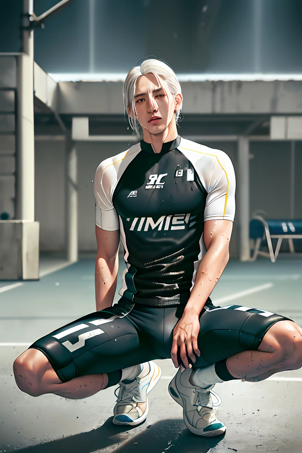 (white hair, inches, nudes, dirty basketball shoes, wet underwear, dark skin, see-through underwear, wet cycling jersey, erect young asian male, sweat, exposed flesh, open wounds, facial pain), fighting, wet underwear , struggling, short hair, I was knocked to the ground&quot;.