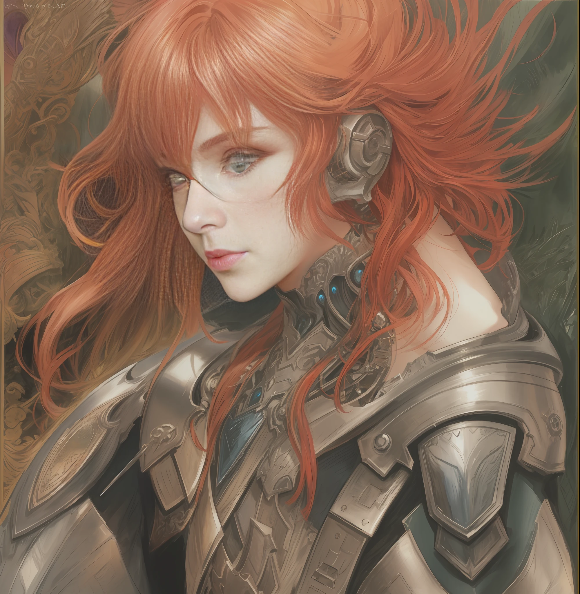 close-up portrait of red-haired woman in armor, perfect anime cyborg woman, cyborg queen portrait, highly detailed exquisite fan art, beautiful female android!, stunning character art, female android portrait, cyborg-girl, solyuu portrait, anime cyborg
epic fantasy character art, a digital rendering, fantasy art epic fantasy character art, fantasy art PastelPencil colored Pencil drawing Watercolor painting byArthur Rackham byJean Delville byAnders Zorn Drawings byRedon Illustration, concept art, character concept,
