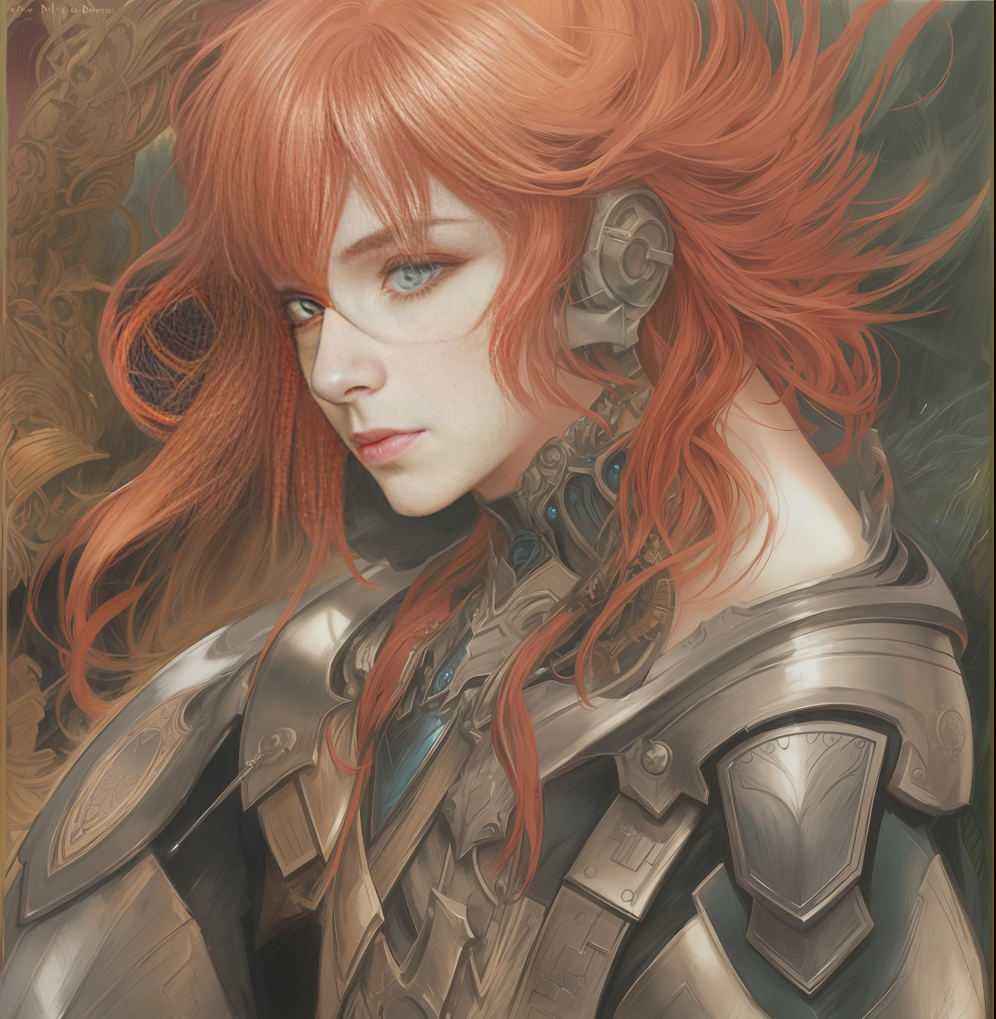 close-up portrait of red-haired woman in armor, perfect anime cyborg woman, cyborg queen portrait, highly detailed exquisite fan art, beautiful female android!, stunning character art, female android portrait, cyborg-girl, solyuu portrait, anime cyborg
epic fantasy character art, a digital rendering, fantasy art epic fantasy character art, fantasy art PastelPencil colored Pencil drawing Watercolor painting byArthur Rackham byJean Delville byAnders Zorn Drawings byRedon Illustration, concept art, character concept,