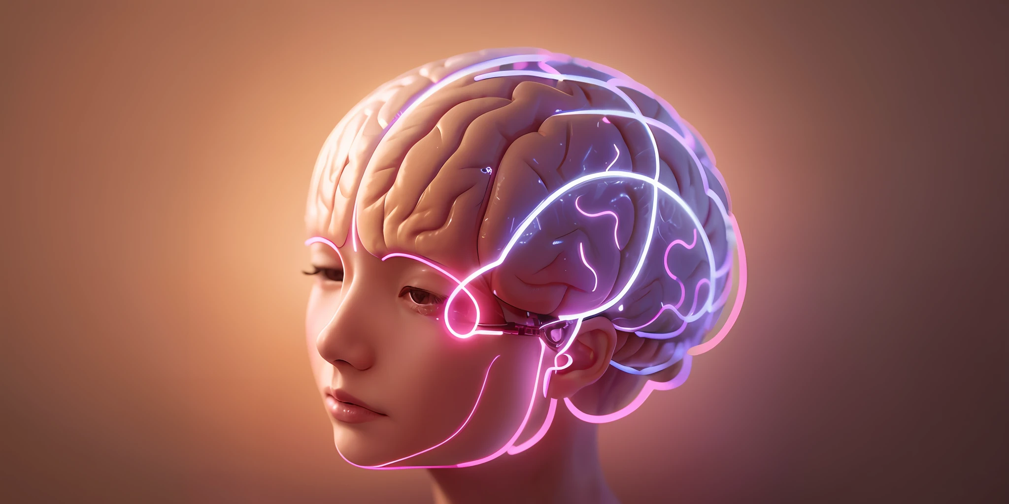 human brain with sinapses, realistic image, lights, lighting, high details, 8k, high-quality:: dof, --auto --s2