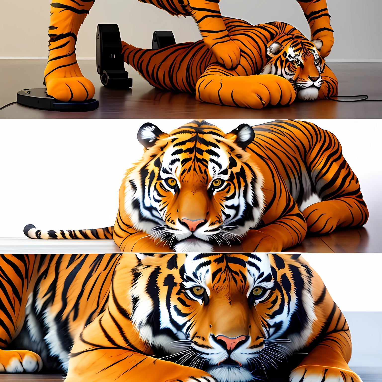 Create a logo on top written "100%" an image of a tiger and on the bottom written "Tiger Robot"
