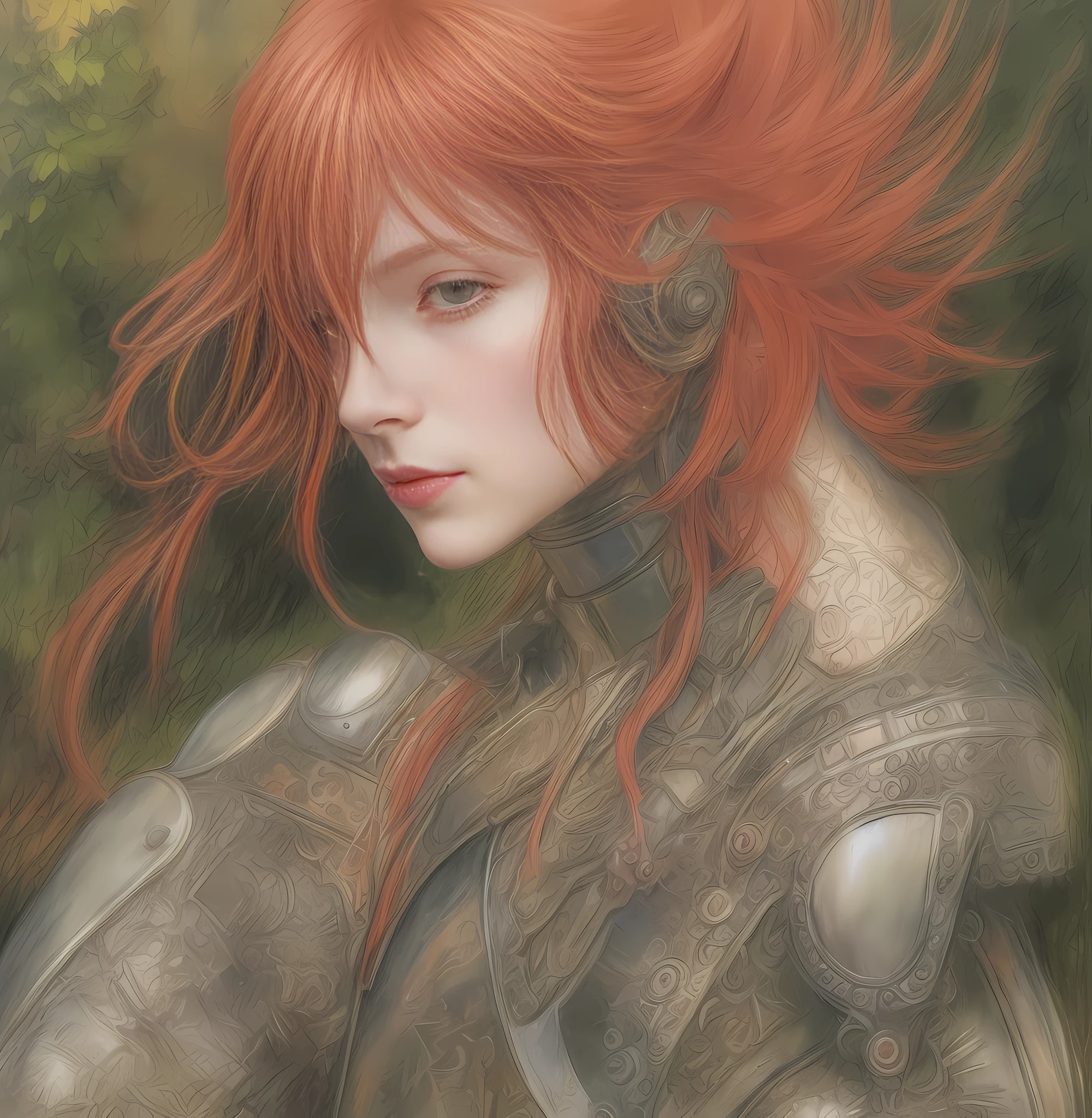 Close up portrait of red-haired woman in armor, perfect anime cyborg woman, cyborg queen portrait, exquisite fan art in great detail, beautiful female android!, stunning character art, female android portrait, cyborg-girl, solyuu portrait, anime cyborg alien armor
epic fantasy character art, a digital rendering, fantasy art epic fantasy character art, fantasy art  PastelPencil colored Pencil drawing Watercolor painting  byArthur Rackham  byJean Delville byAnders Zorn Drawings  byRedon Illustration, concept art, character concept,
