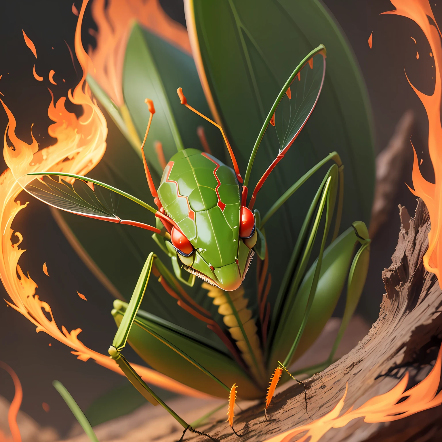 natural mantis with fire --auto --s2