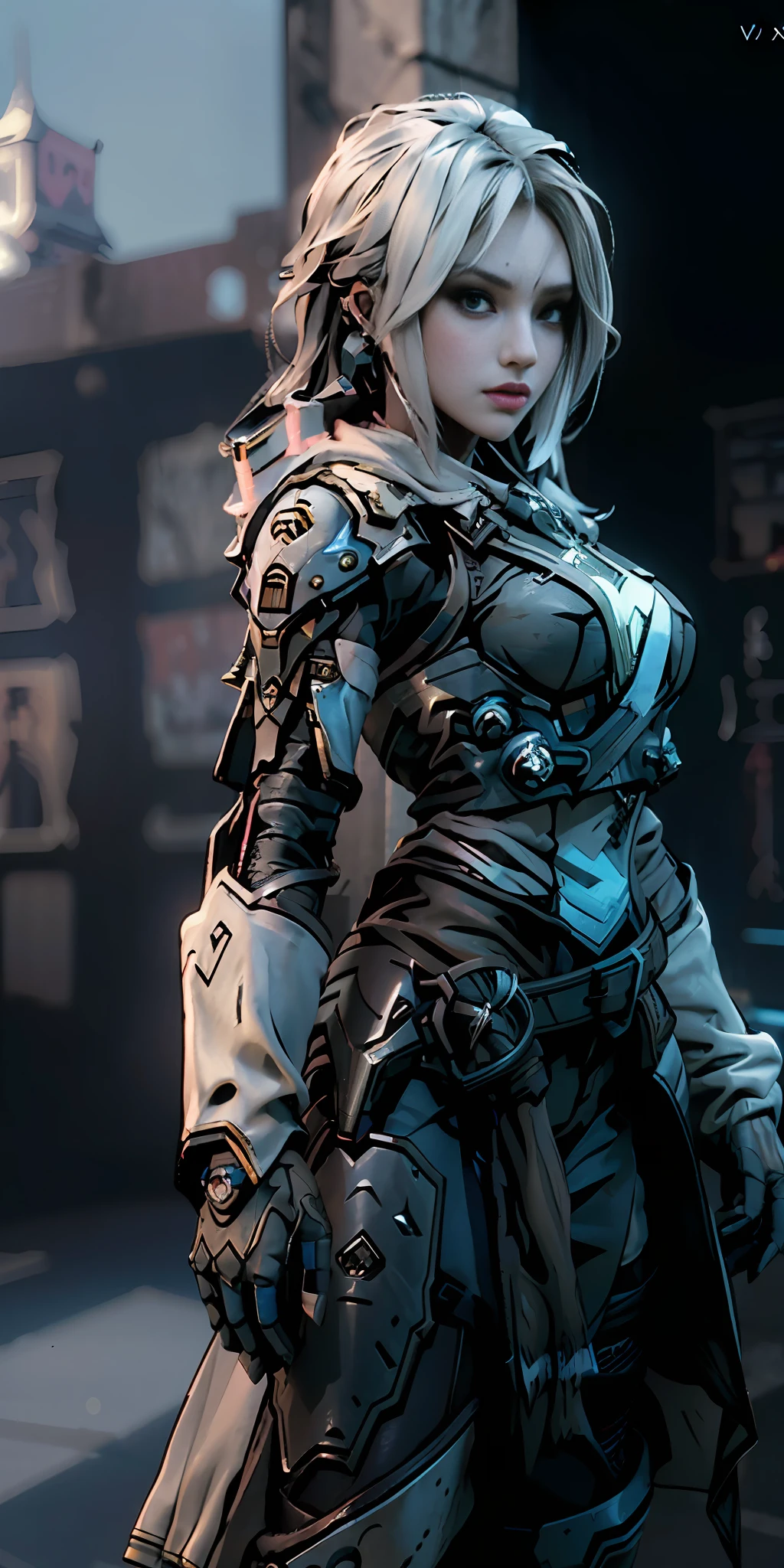 ((Best quality)), ((masterpiece)), (detailed:1.4), 3D, an image of a beautiful cyberpunk female,HDR (High Dynamic Range),Ray Tracing,NVIDIA RTX,Super-Resolution,Unreal 5,Subsurface scattering,PBR Texturing,Post-processing,Anisotropic Filtering,Depth-of-field,Maximum clarity and sharpness,Multi-layered textures,Albedo and Specular maps,Surface shading,Accurate simulation of light-material interaction,Perfect proportions,Octane Render,Two-tone lighting,Wide aperture,Low ISO,White balance,Rule of thirds,8K RAW,